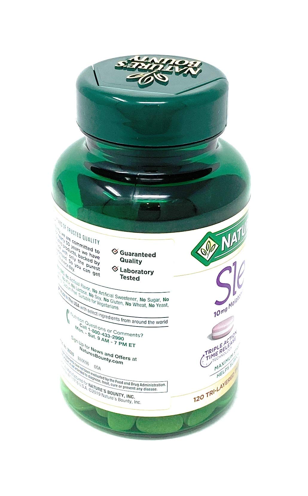 Nature's Bounty Sleep3 10mg Melatonin Tablets 120 Count