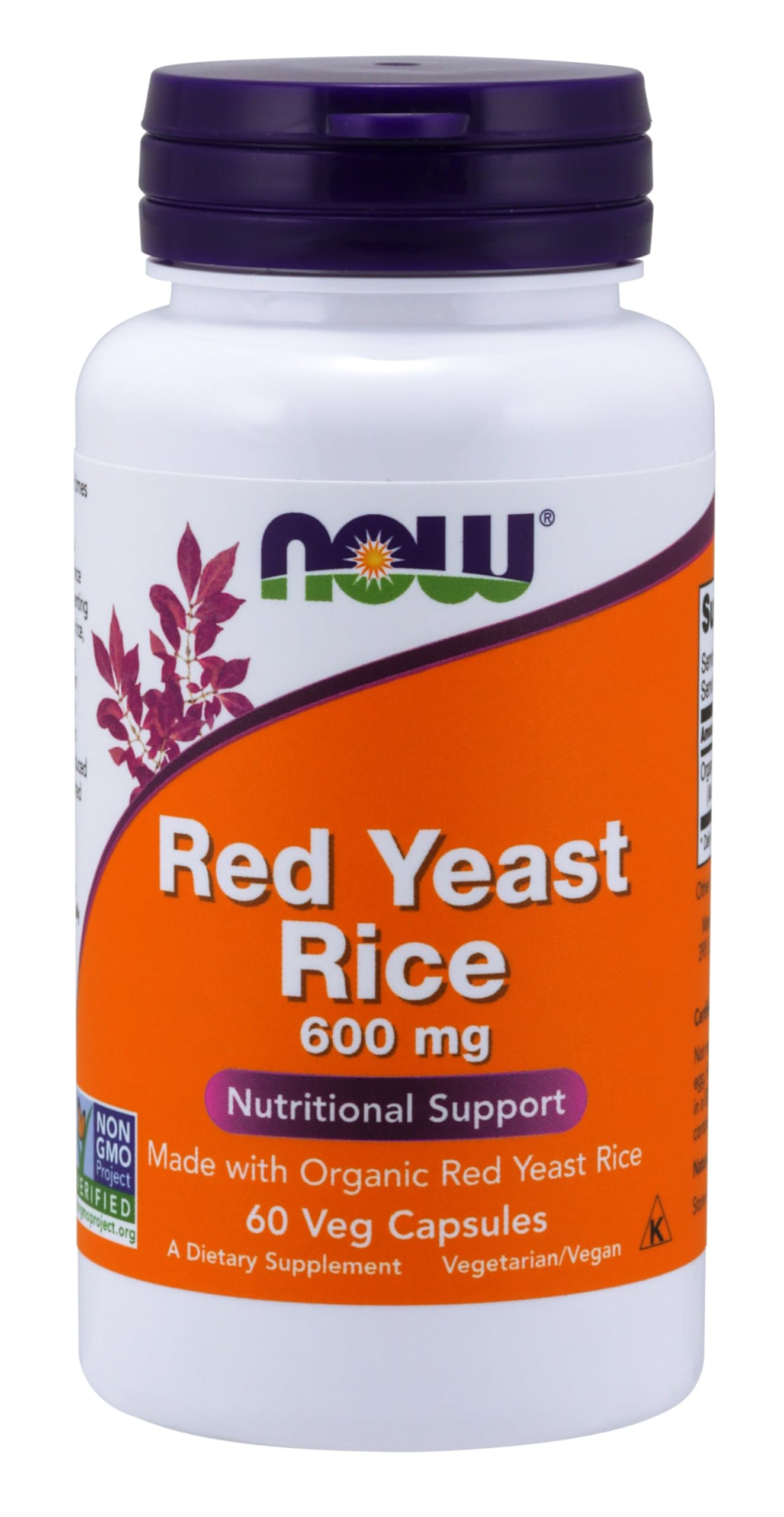 NOW Foods Red Yeast Rice 600 mg Capsules 60 Count
