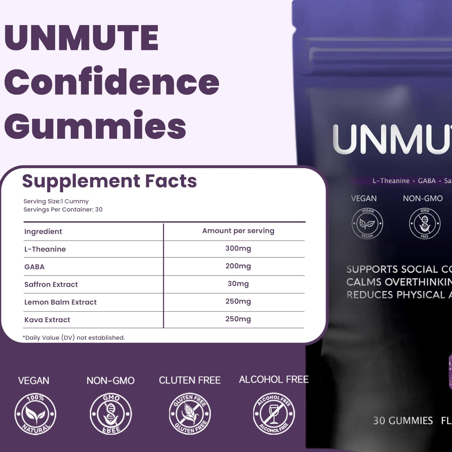 unmute Kava Kava Gummies 1 Count