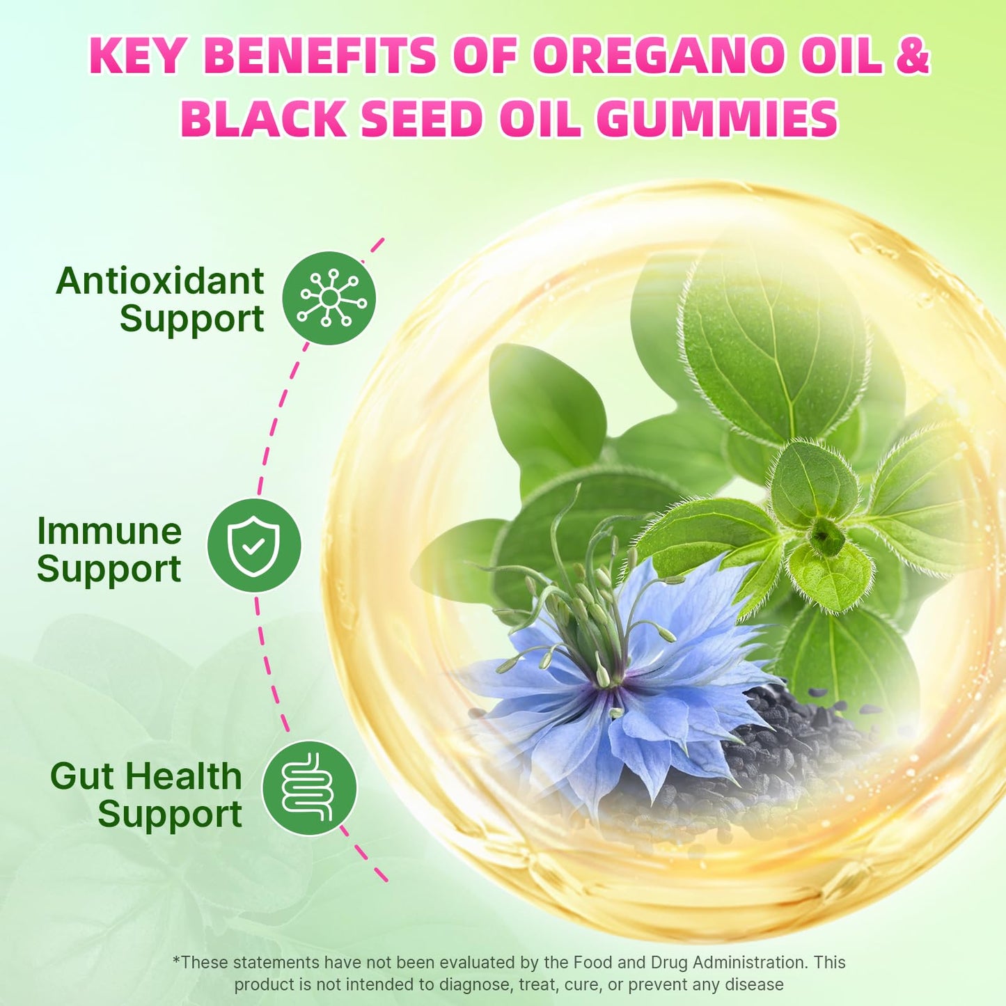 Mchokuu Oil of Oregano with Black Seed Oil Gummy 120 Count