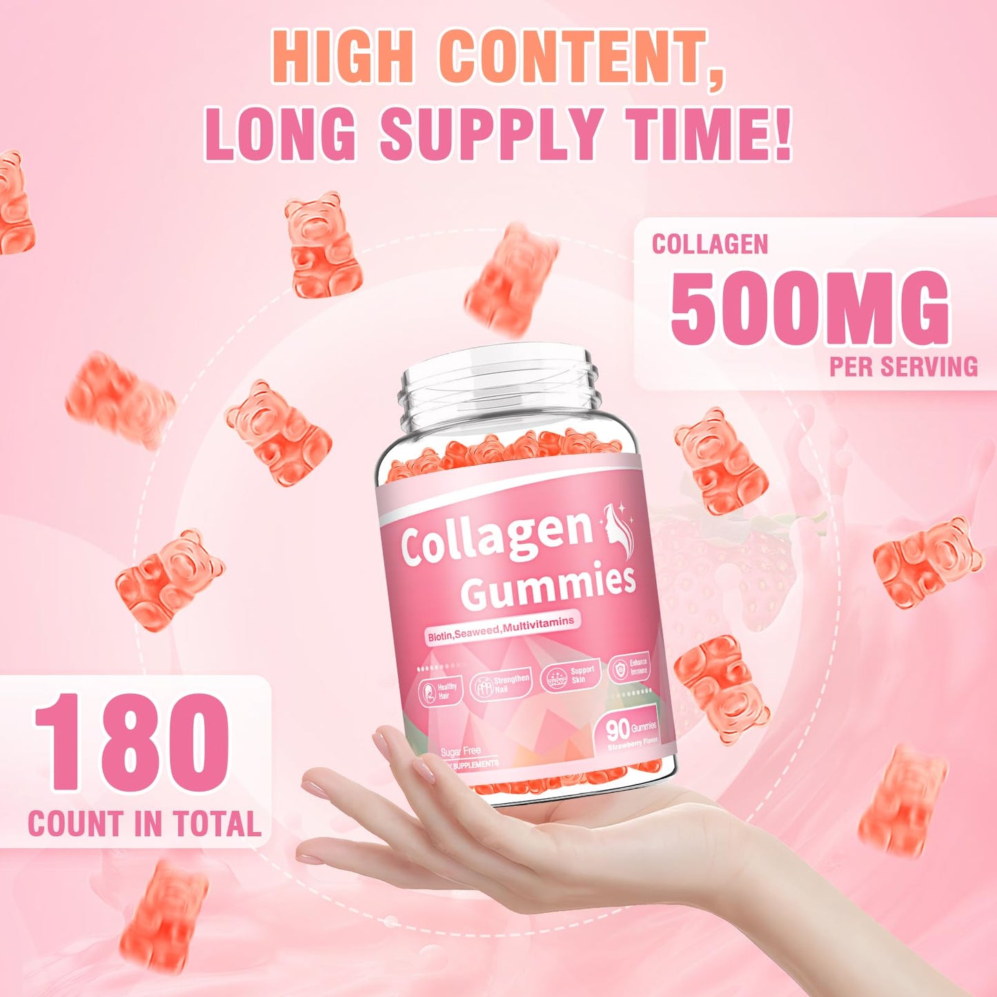 WyuuKi Collagen Gummies Strawberry 180 Count