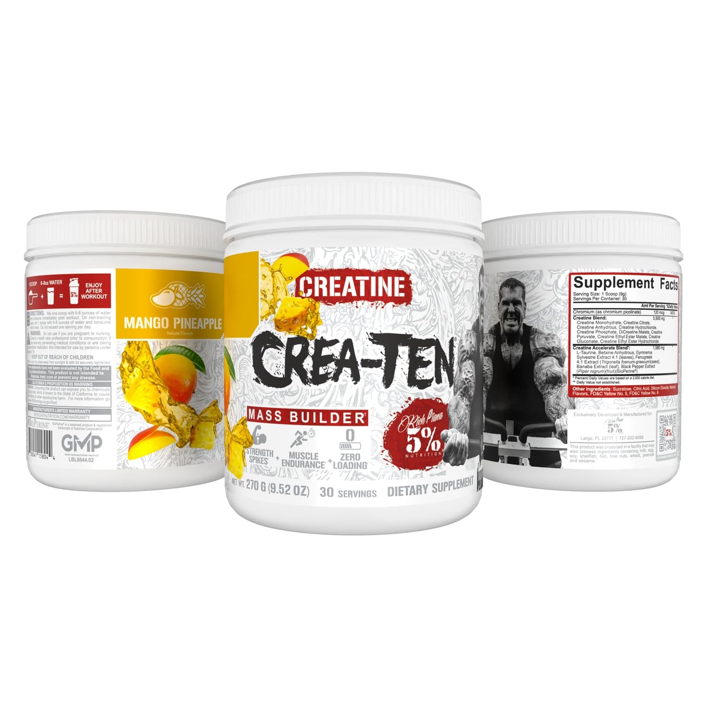 5% Nutrition CreaTEN Creatine Complex + Accelerators Powder 7.94 Ounce