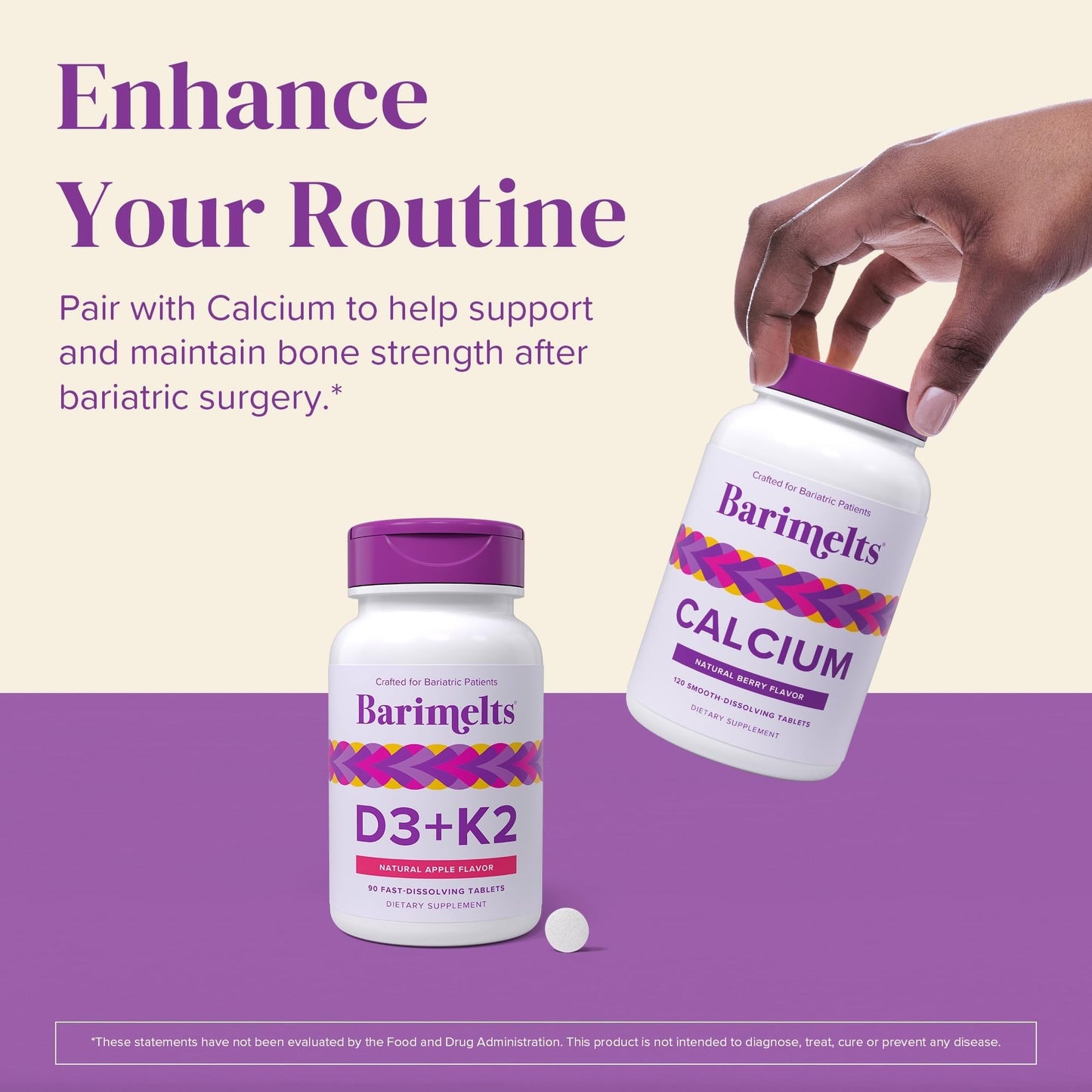BariMelts Vitamin D3 K2-270 Fast-Dissolving Tablets, 270 Tablets