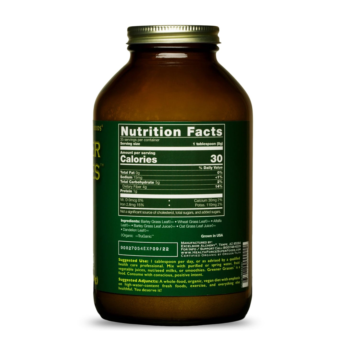 HealthForce SuperFoods Greener Grasses Alkalizer Powder 10 oz