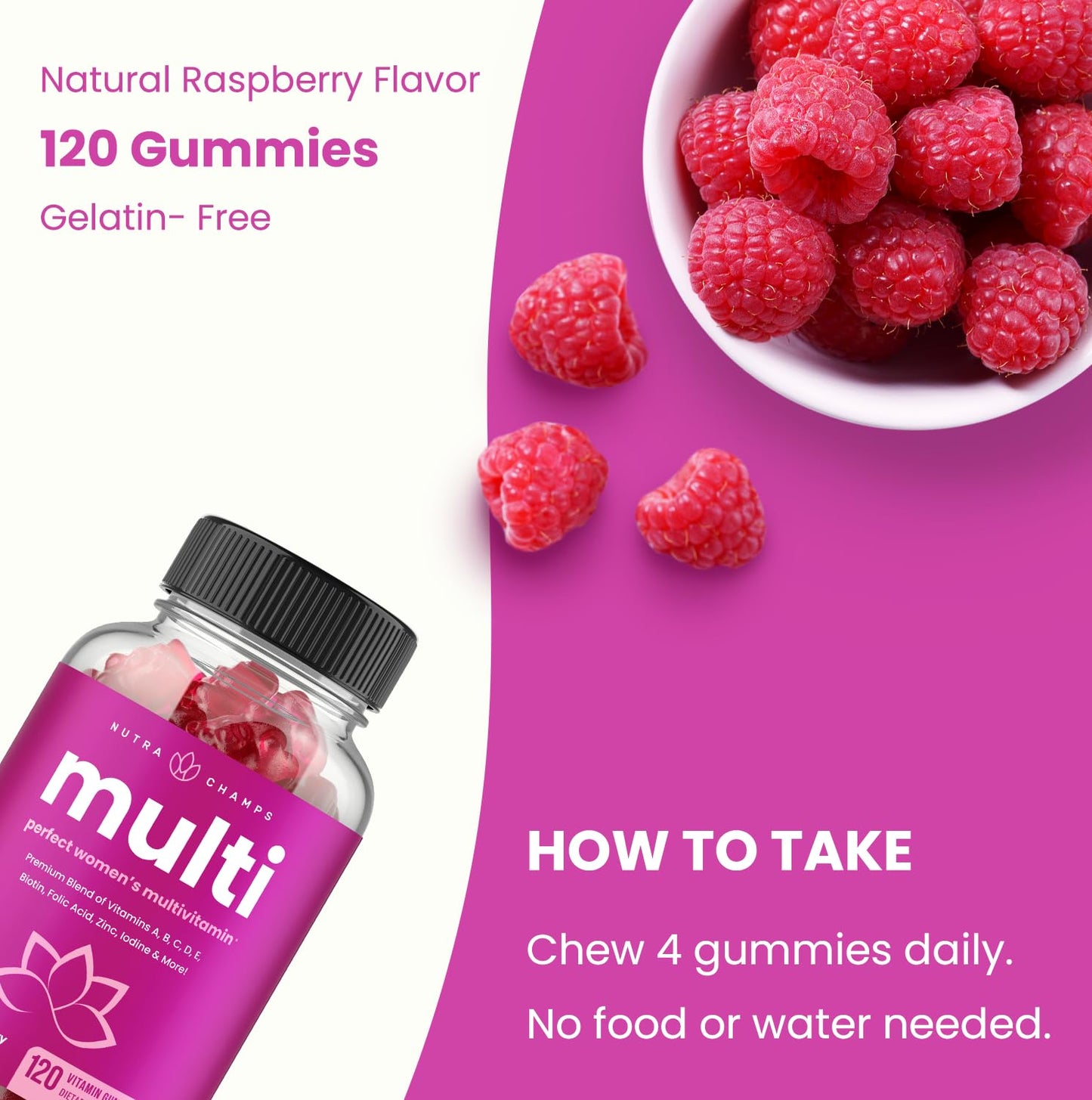 NutraChamps Multivitamin for Women Gummy, 120 Count
