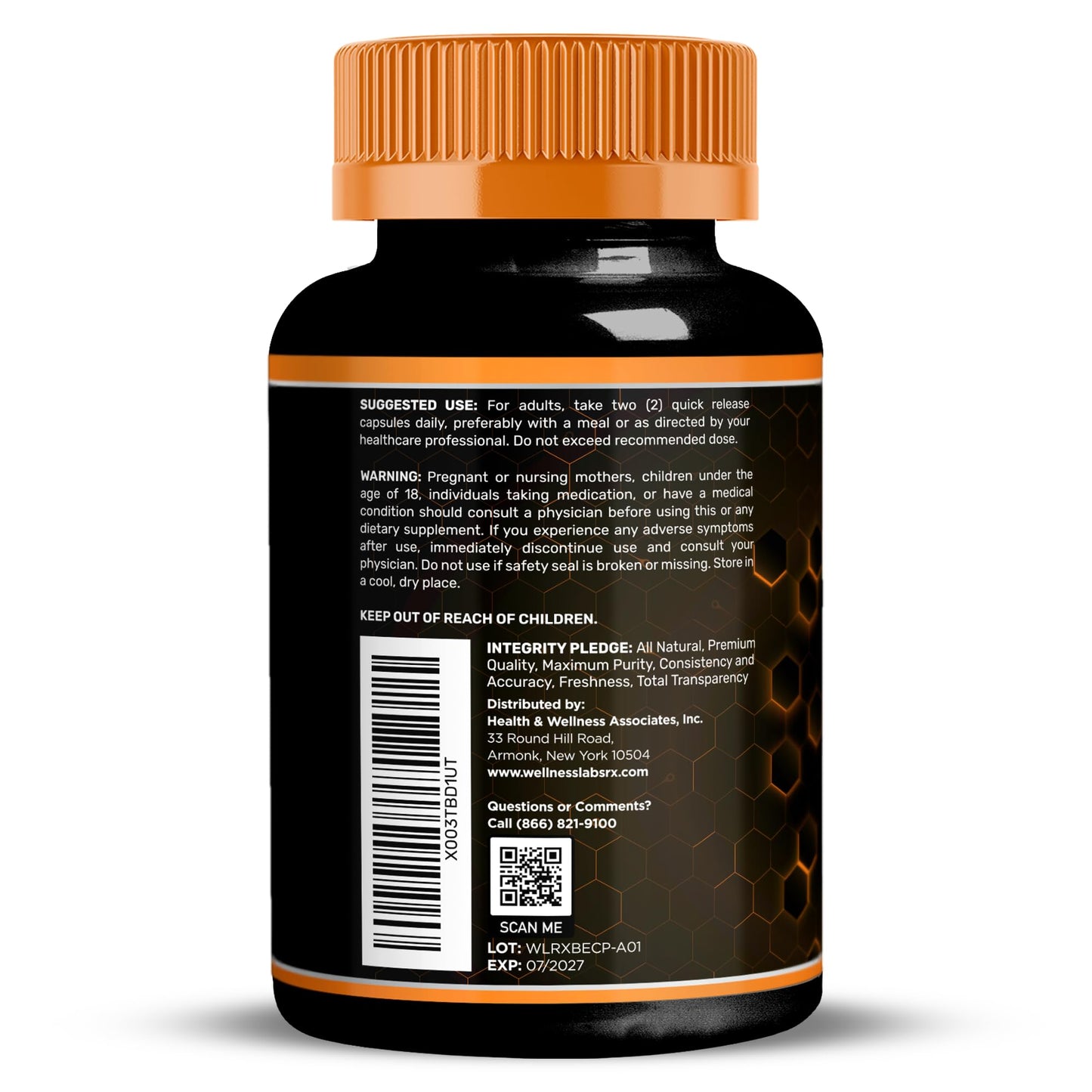 WELLNESS LABSRX Berberine 15,000mg Capsules, 240 Count