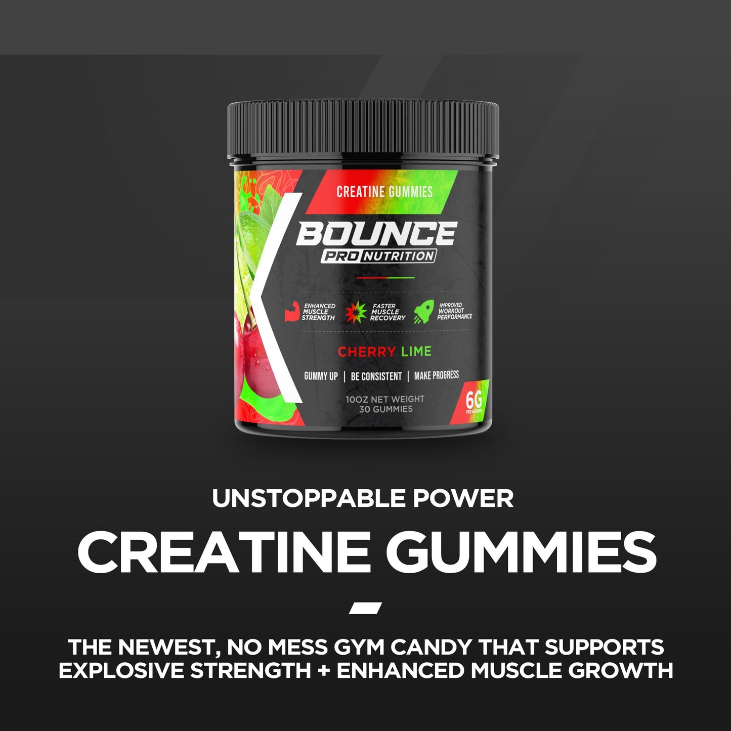 Bounce Pro Creatine Monohydrate Gummies, 51 Count