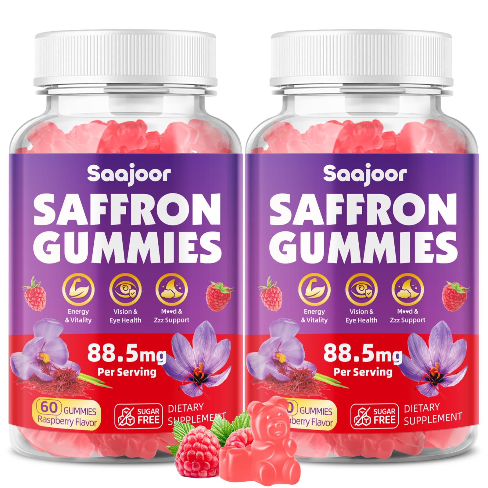 Saajoor Saffron Gummies, 120 Gummies