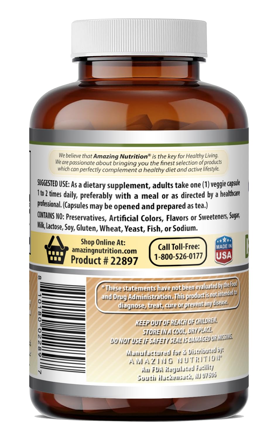 Amazing Nutrition Dandelion Root Supplement Capsule, 120 Count