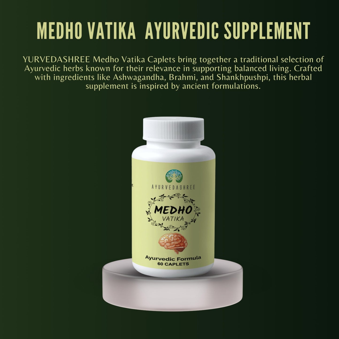 AYURVEDASHREE Medho Vatika Caplets 60