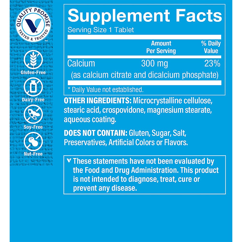 The Vitamin Shoppe Calcium Citrate 300 mg Tablets, 300 Tablets