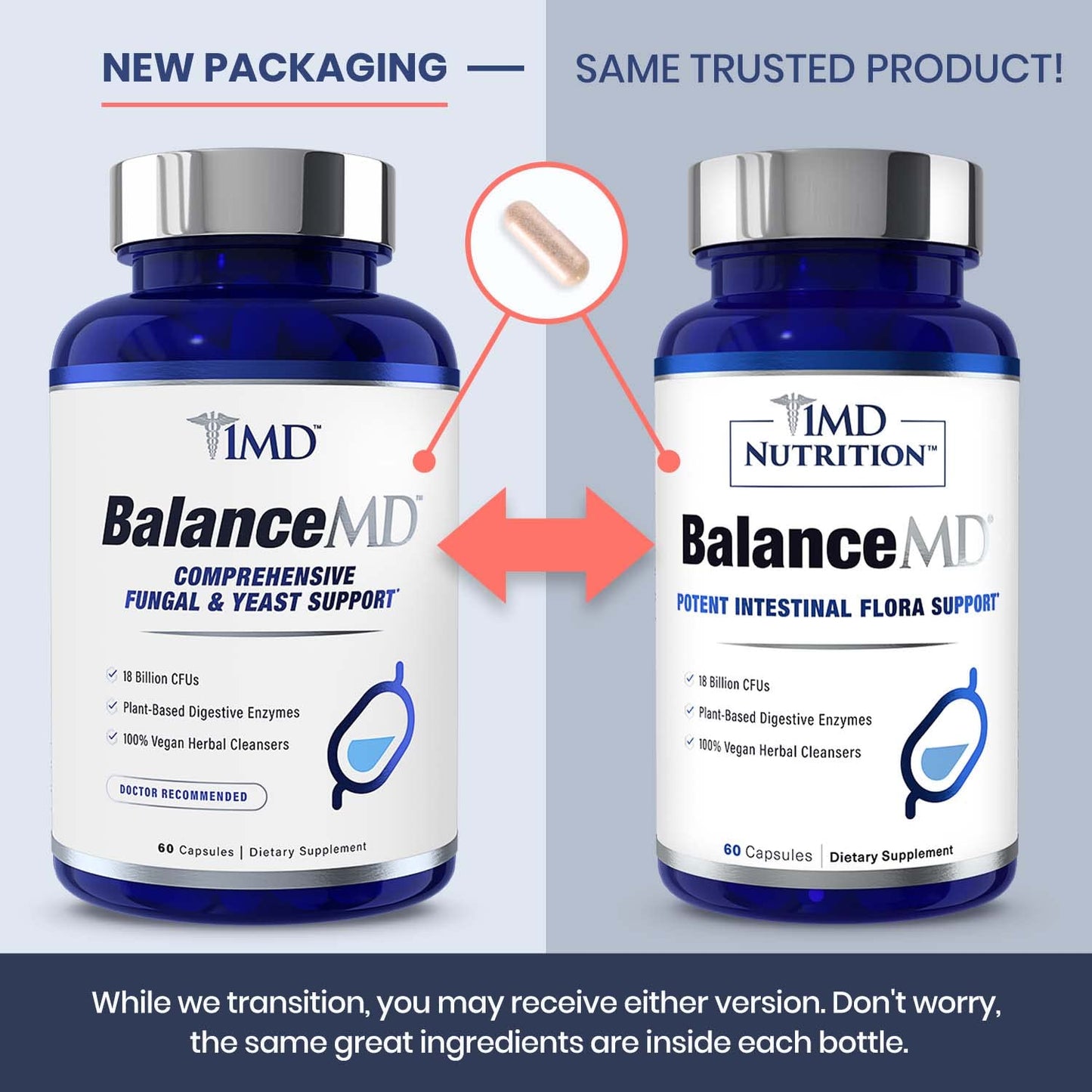 1MD Nutrition BalanceMD Vaginal Probiotics Capsules with Oregano & Caprylic Acid, Lactobacillus & Digestive Enzymes, 60 Capsules