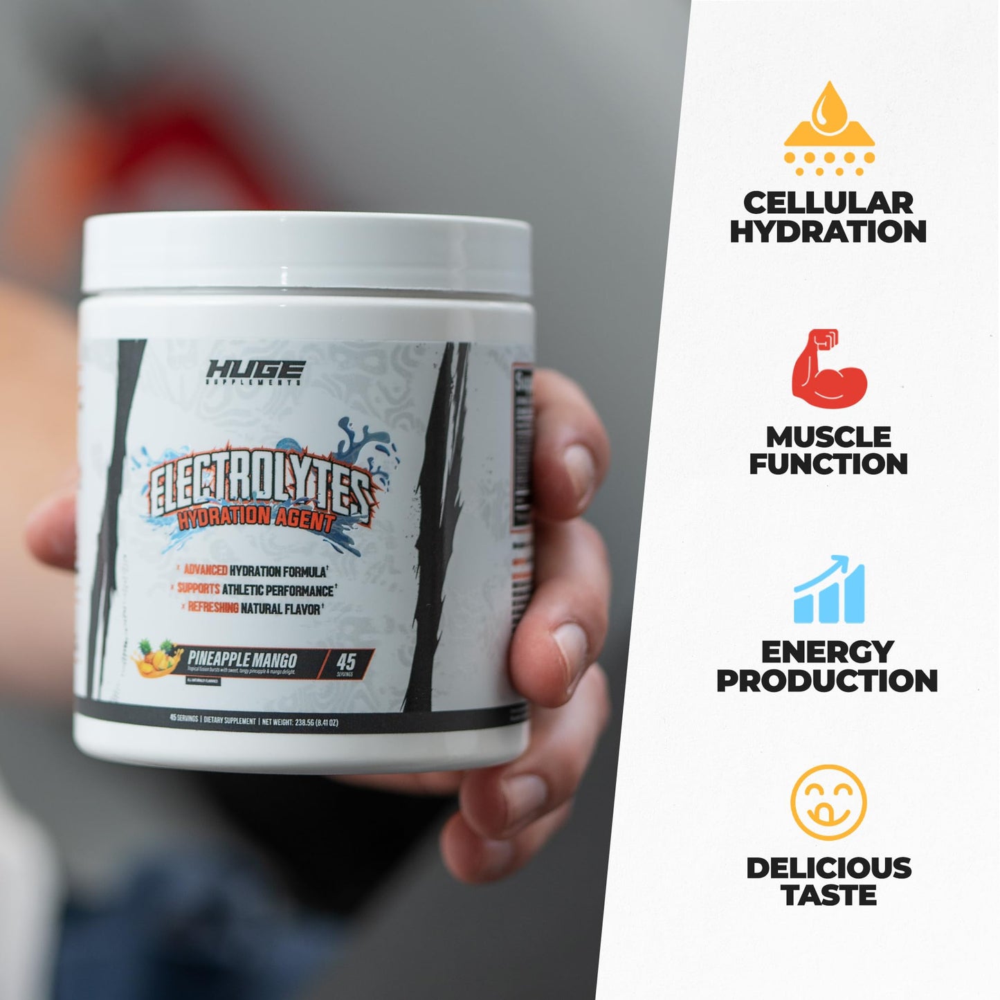 Huge Supplements Electrolytes Powder 45 Servings