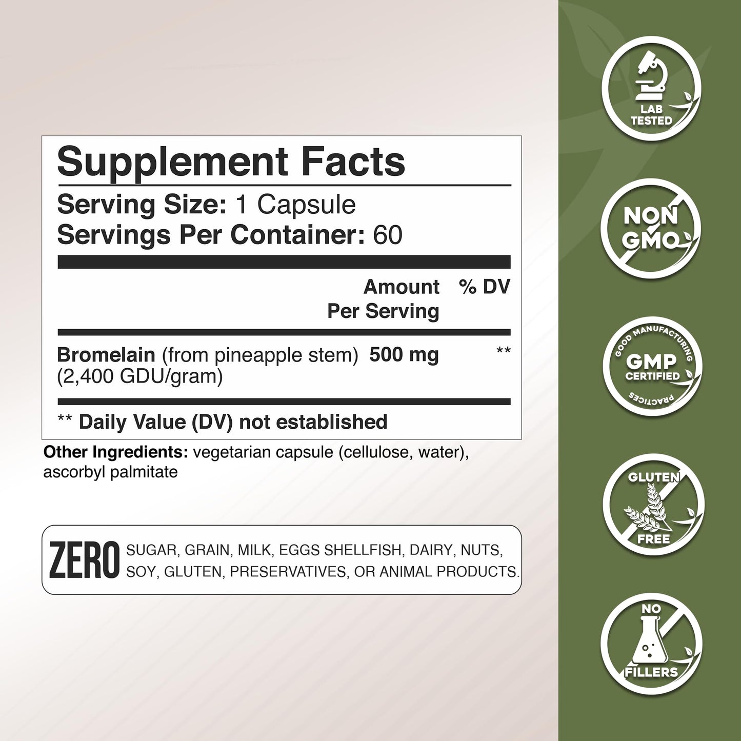 GADE NUTRITION BOOST YOUR HEALTH Bromelain Supplement Capsules 60 Count