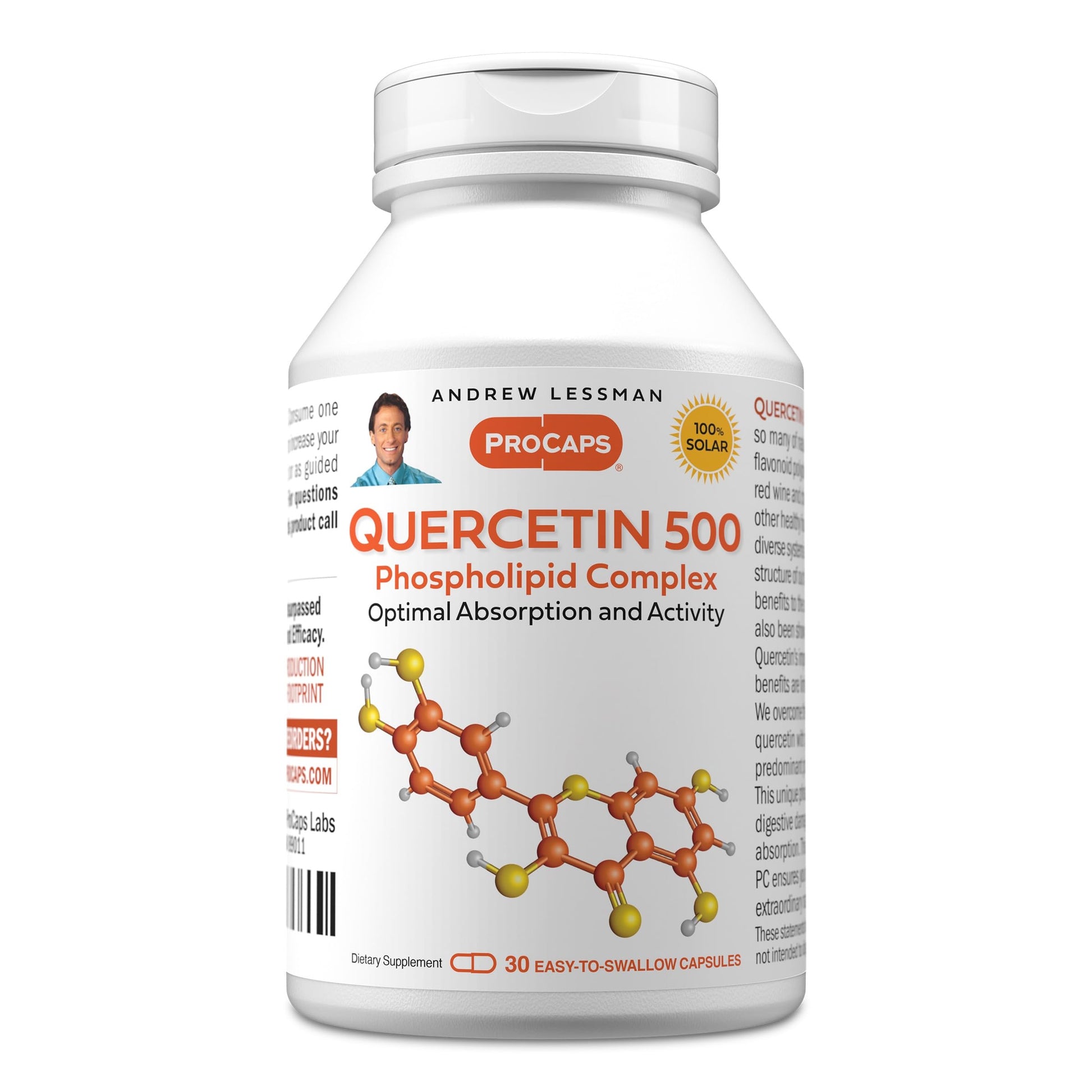 ANDREW LESSMAN Quercetin 500mg - Quercetin Phospholipid Complex, Highly Absorbable Formula Capsule, 30 Capsules