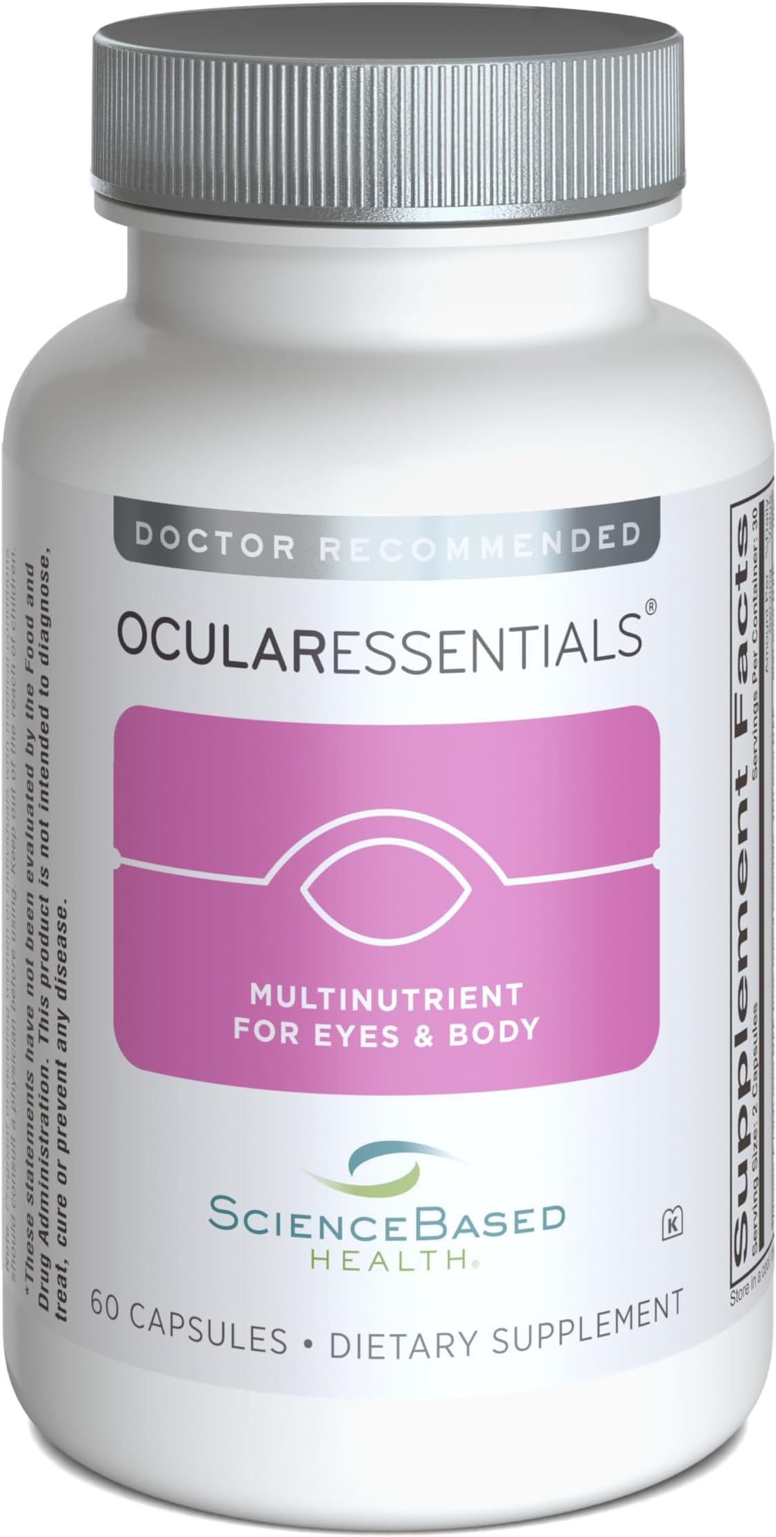 ScienceBased Health OcularEssentials Daily Multivitamin with Eye Health Support – 30+ Nutrients Including Lutein, Zeaxanthin, Resveratrol & Plant-Based Antioxidants, 60 Capsules
