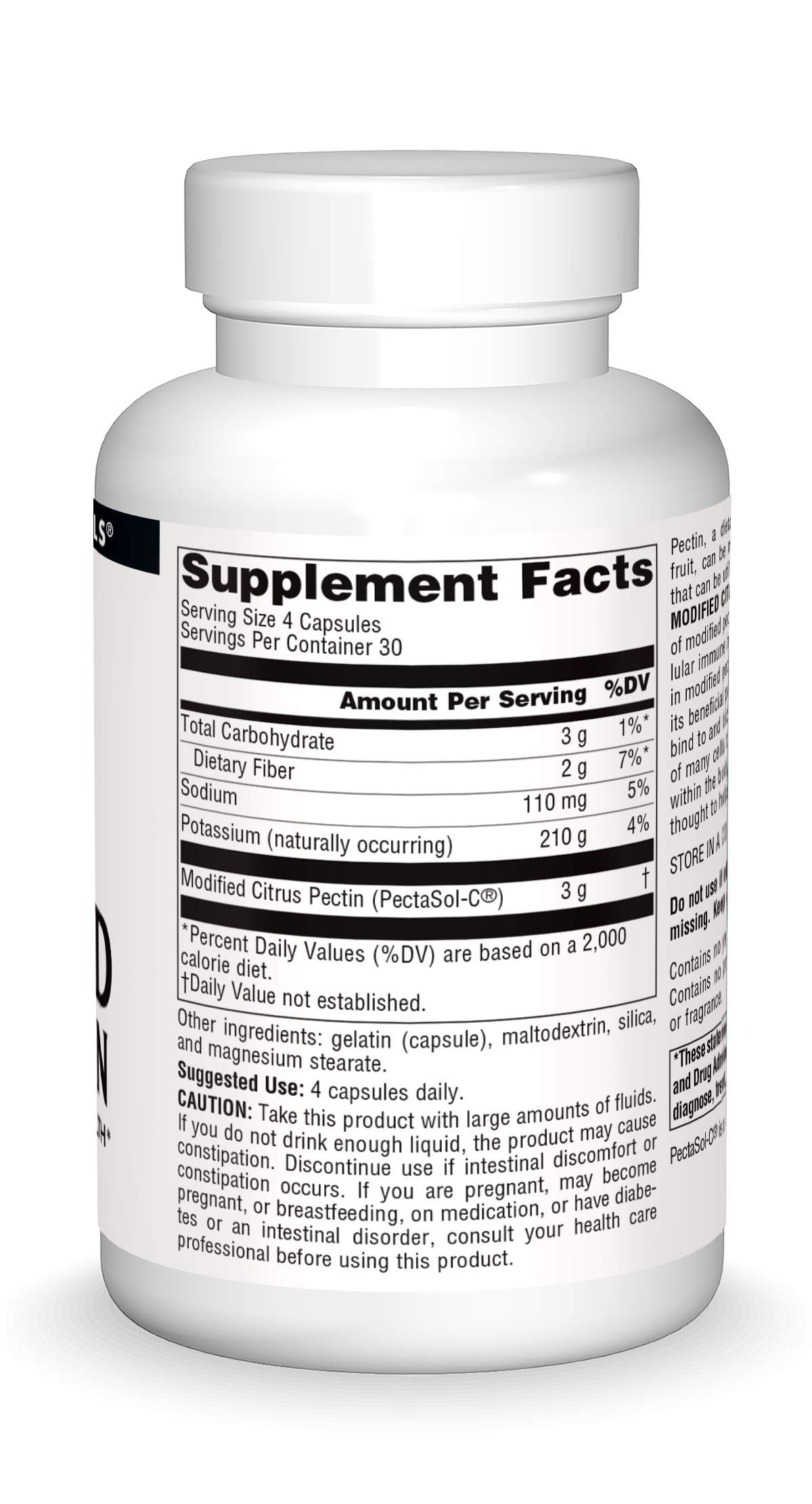Source Naturals PectImmune Modified Citrus Pectin For Cellular Immune Health 750 mg 120 Capsules