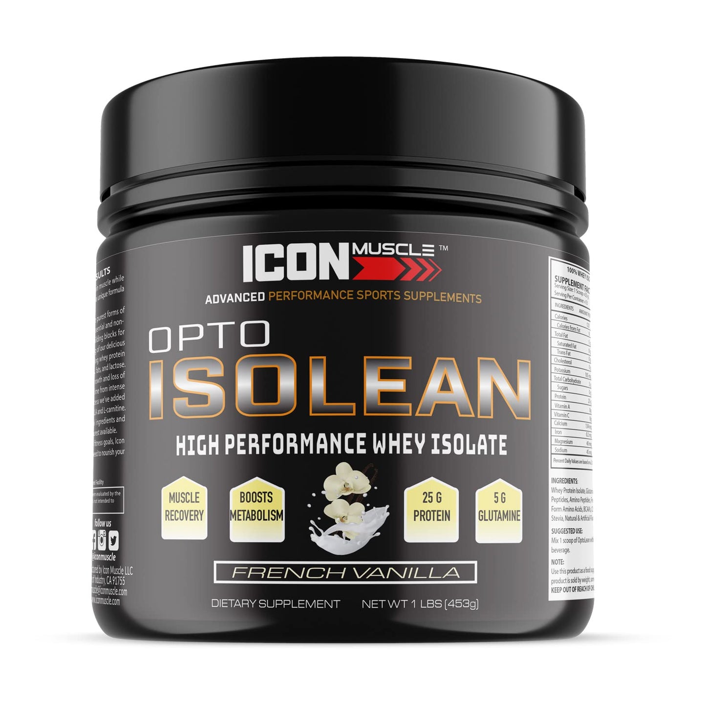 Icon Muscle Isolean Whey Protein Isolate Powder, 16 oz