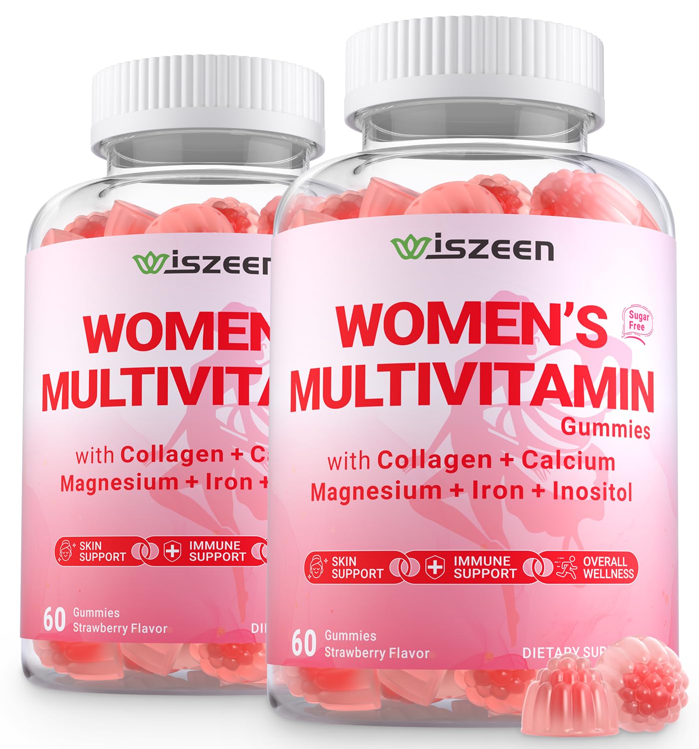 Wiszeen Sugar Free Methylated Multivitamin for Women Gummies 120 Count