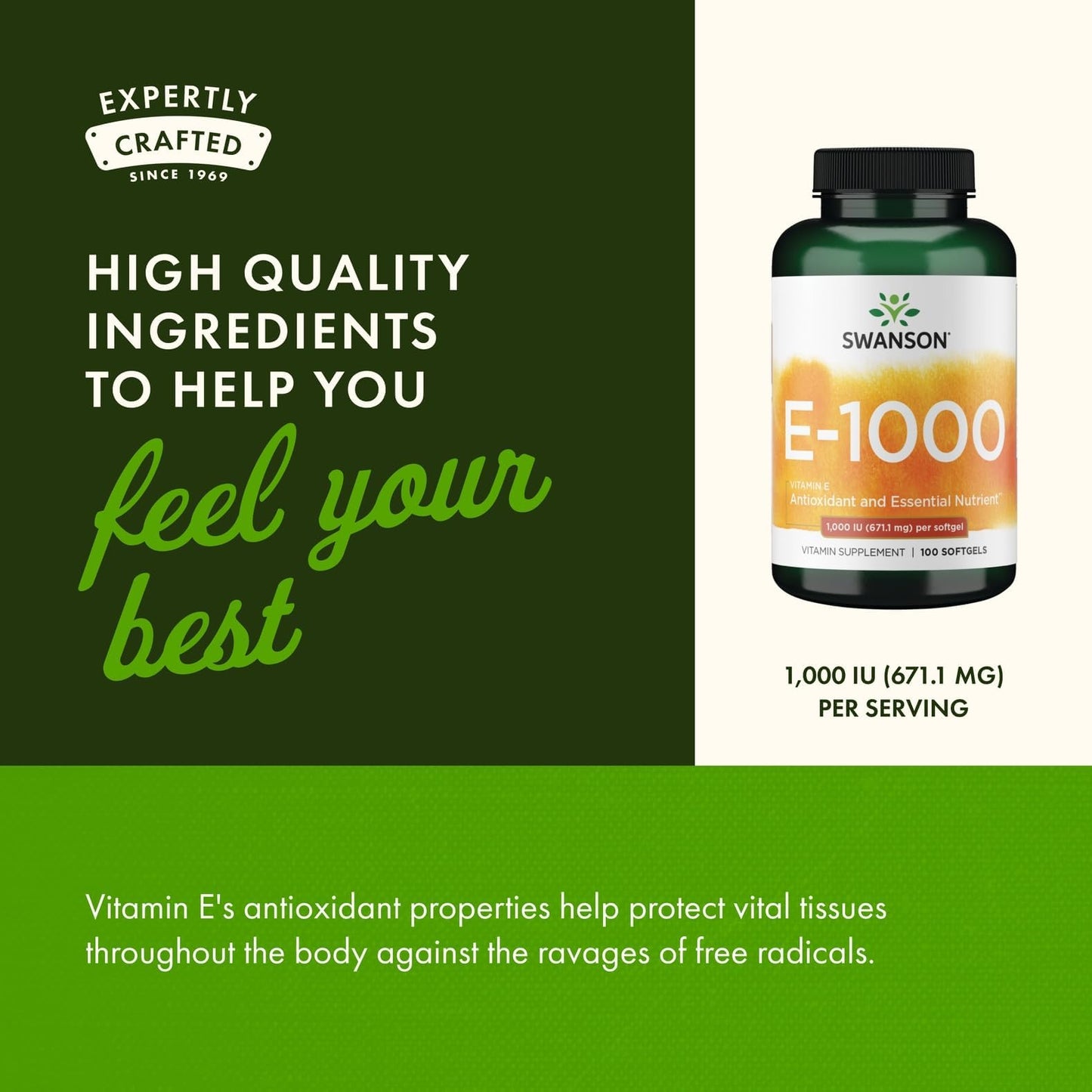 Swanson Vitamin E Softgels 100 Count