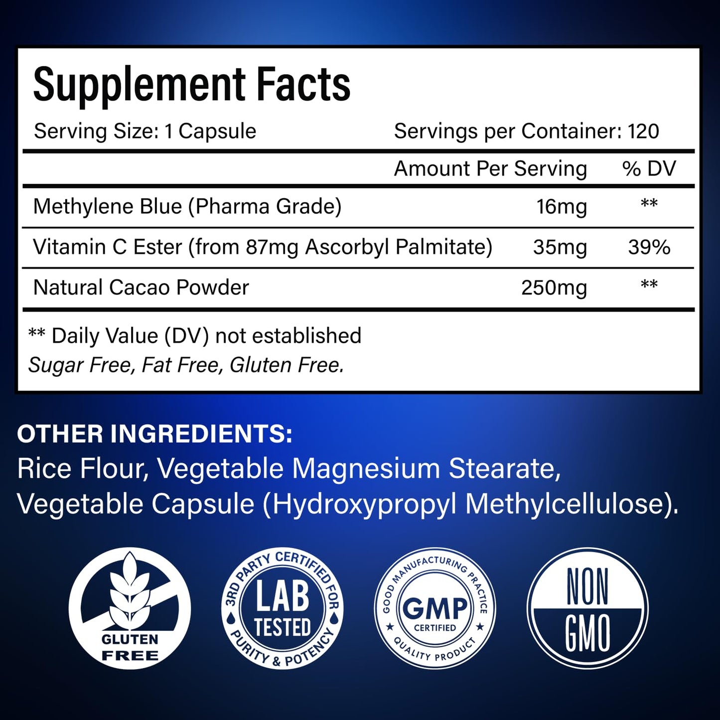 FloraBliss Methylene Blue Capsules 120 Count