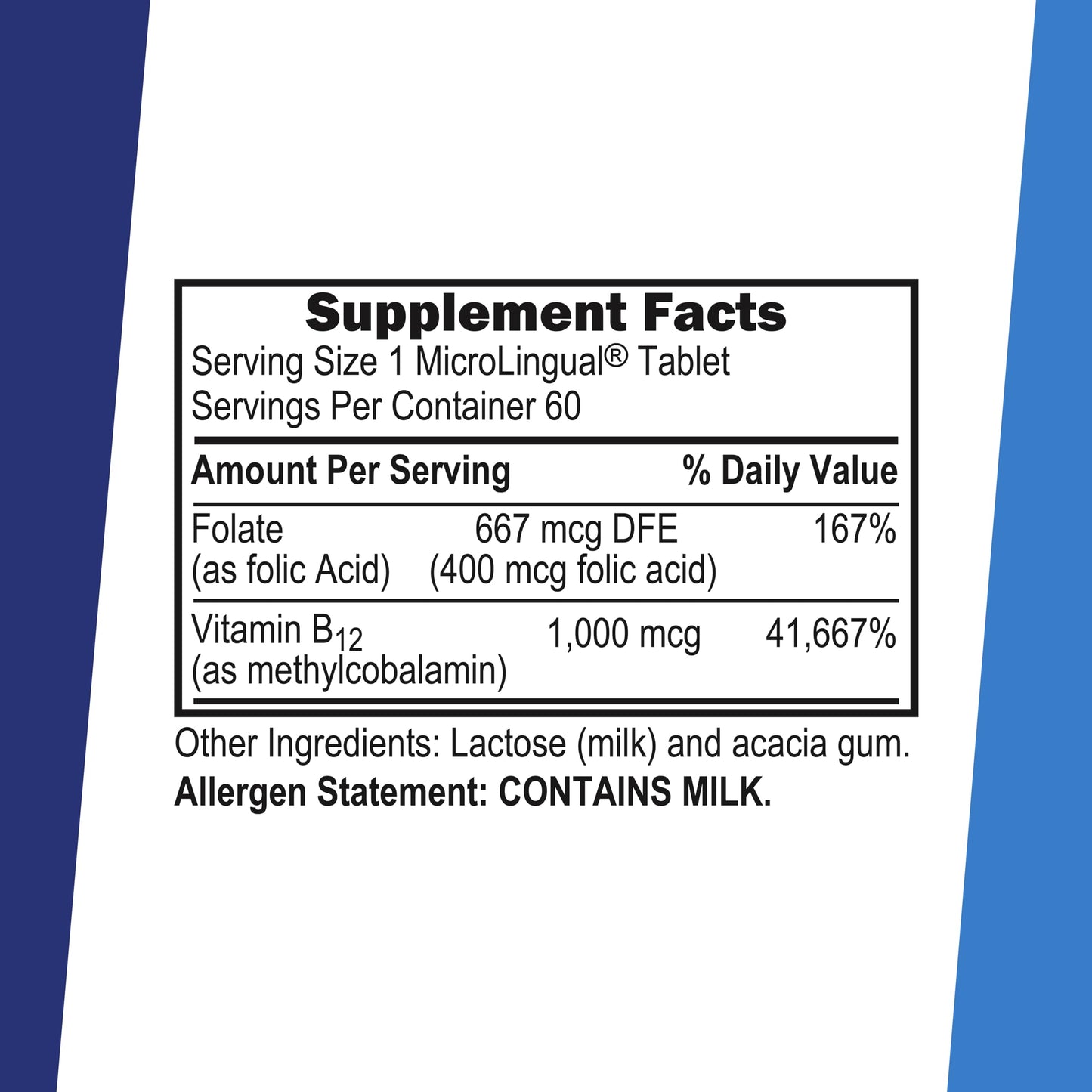 Superior Source No Shot Methylcobalamin B12 with Folic Acid Multivitamin Tablet, 60 Count