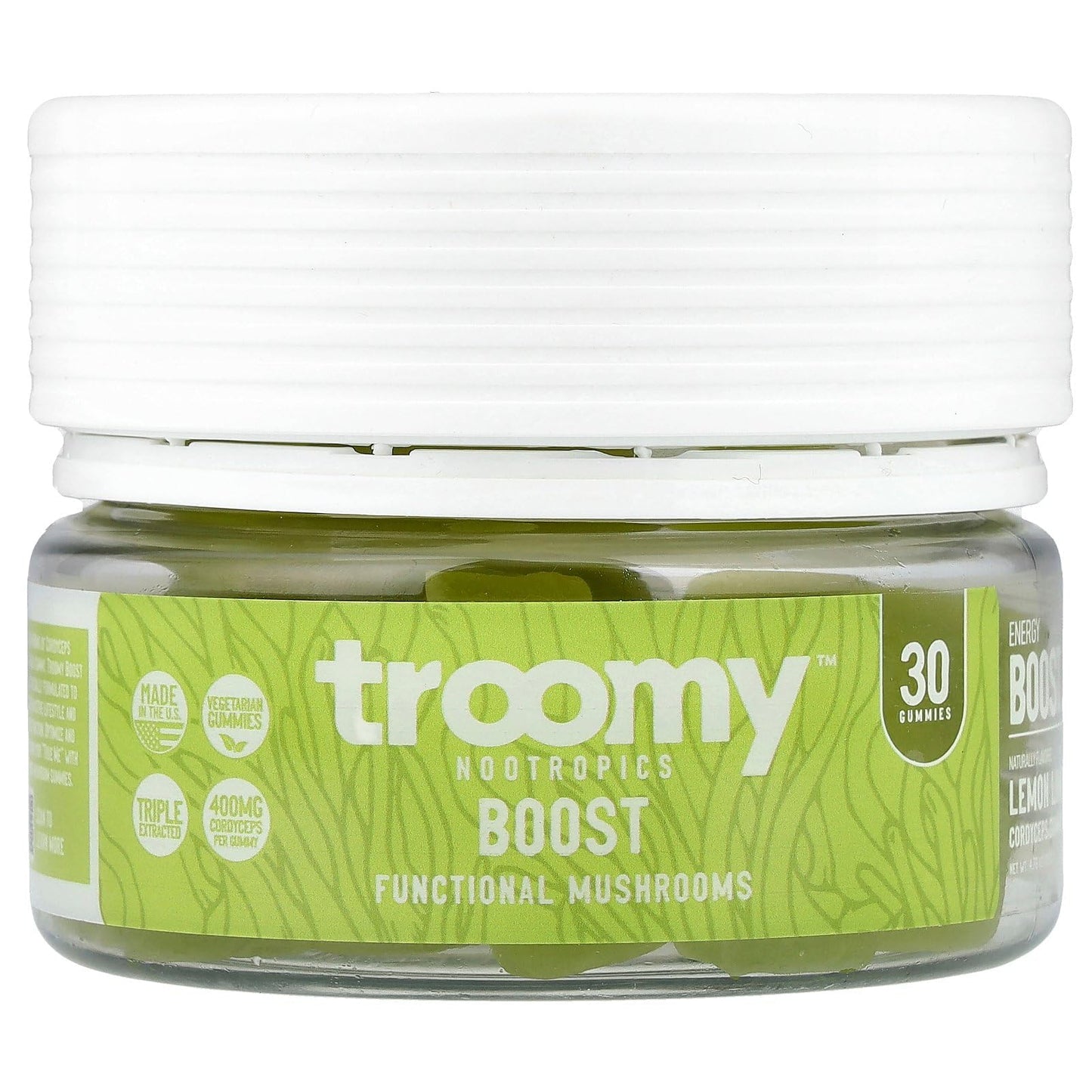 Troomy Nootropics Reishi Mushroom Gummies with Ashwagandha - Berry Acai, 30 Gummies
