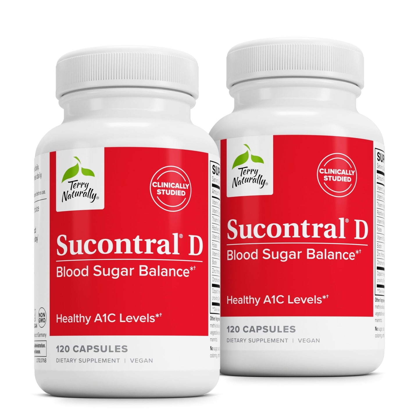 Terry Naturally Sucontral D B-Complex & Folate Supplement Carbohydrate Metabolism Support with Zinc & Chromium, 240 Capsules