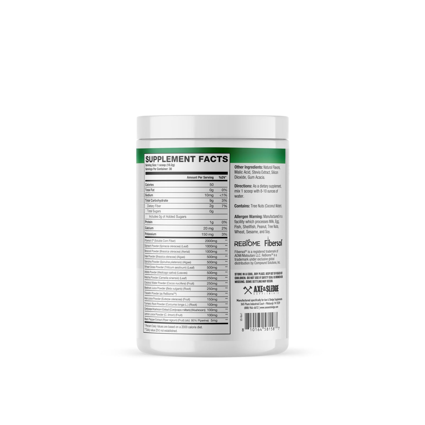 Axe & Sledge Super Greens and Reds Powder, 10.79 Ounce