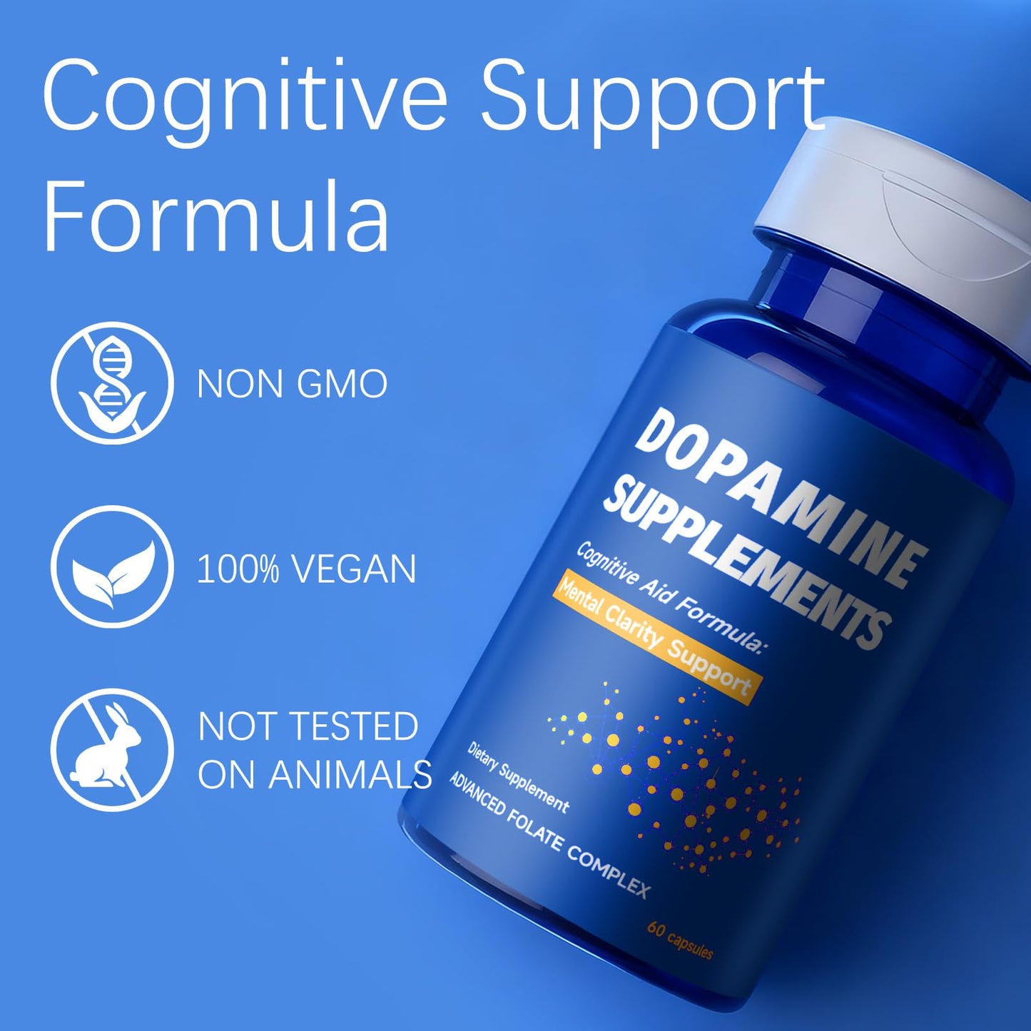 CellJuvMax Dopamine Brain Food Supplement - Enhanced Focus & Mental Clarity, Brain Energy & Neurotransmitter Support, 60 Capsules