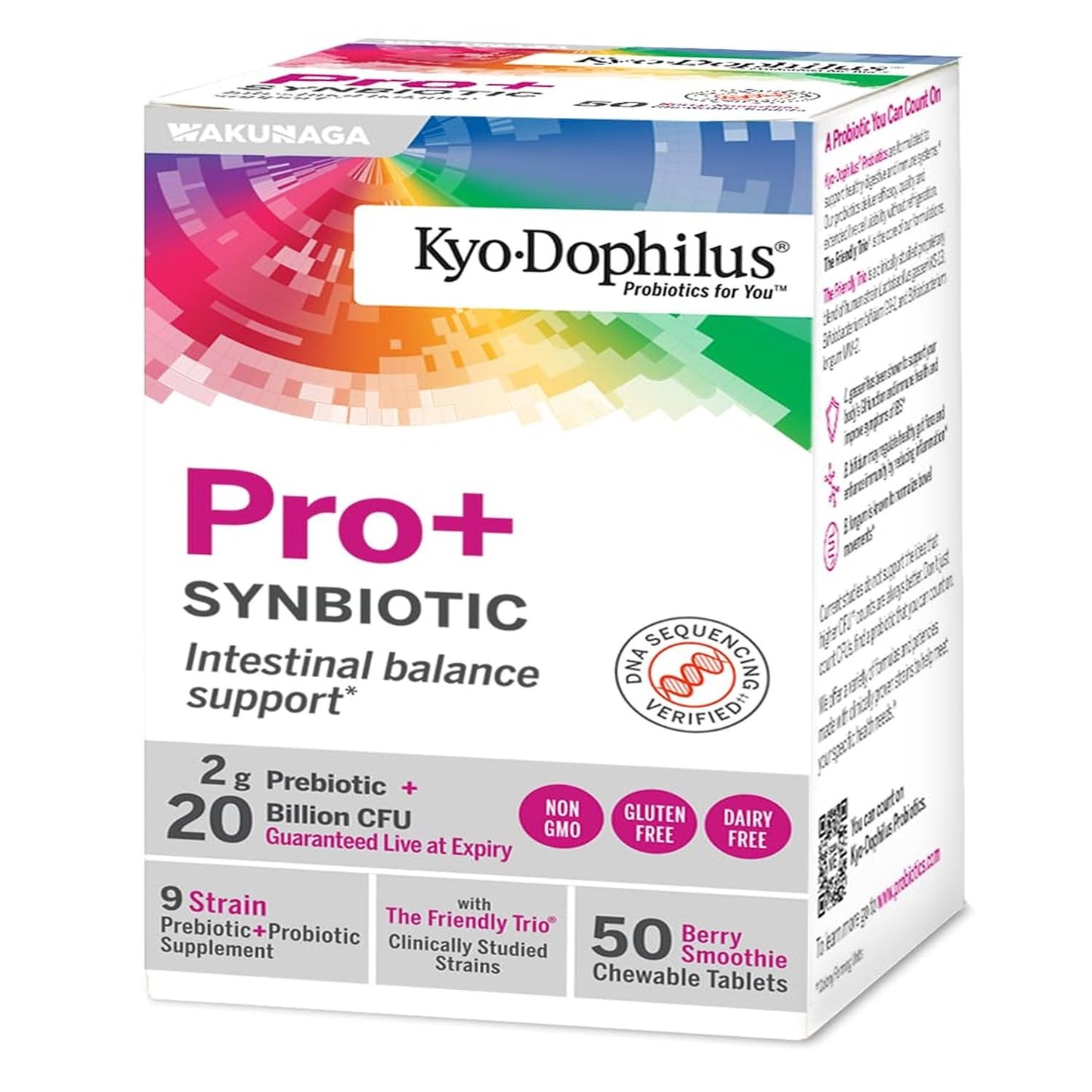 Kyo-Dophilus Pro + Synbiotic - Daily Probiotic Supplement for Digestive Function & Gut Health Support* - Normalize Bowel Movements* - Dairy-Free & Non-GMO, 50 Tablets