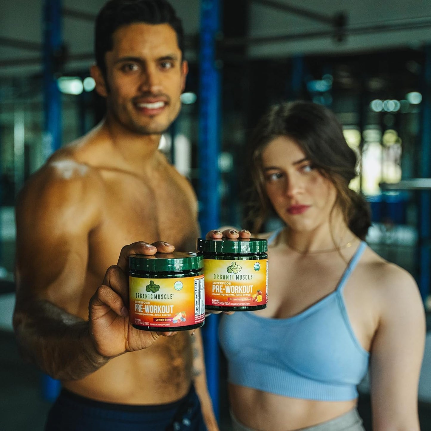 Organic Muscle Organic Pre Workout Powder Strawberry Mango 5.6 Ounce