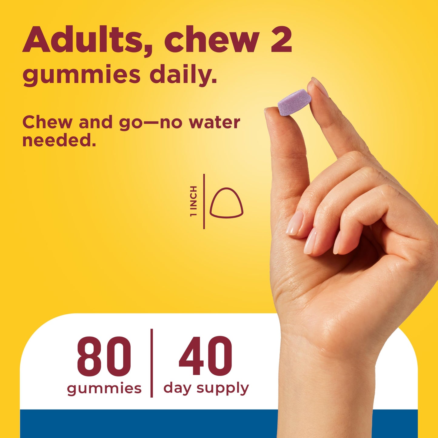 Nature Made Calcium Gummies 500 mg per Serving with Vitamin D3, 80 Gummies