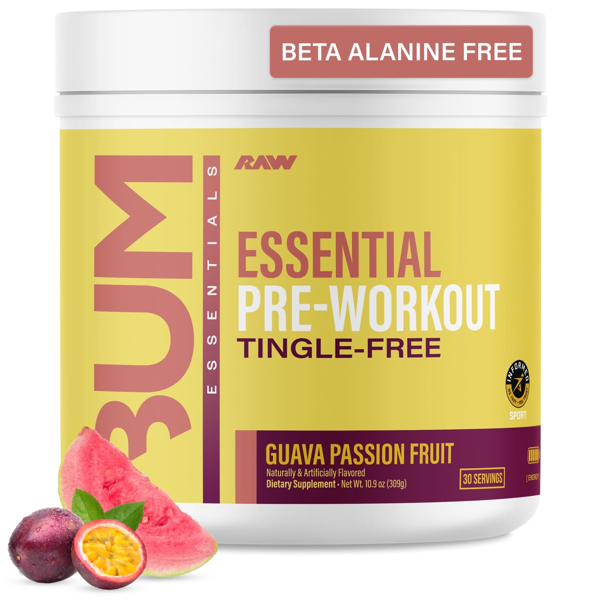 RAW Essential Tingle-Free Pre Workout Powder 13.86 Ounce