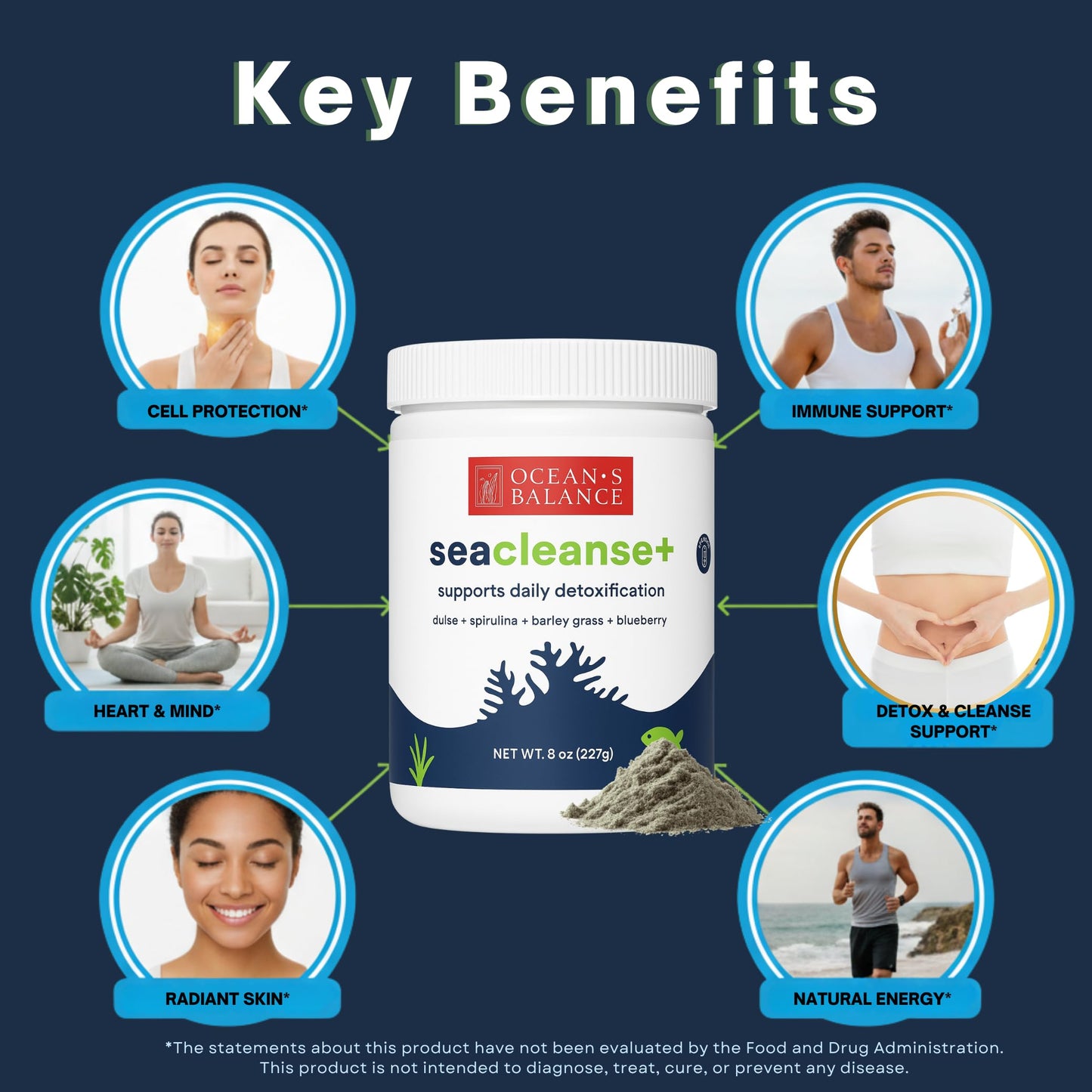 Ocean's Balance Clean Taste of Maine Seacleanse+ Daily Detox Cleanse Powder 8oz
