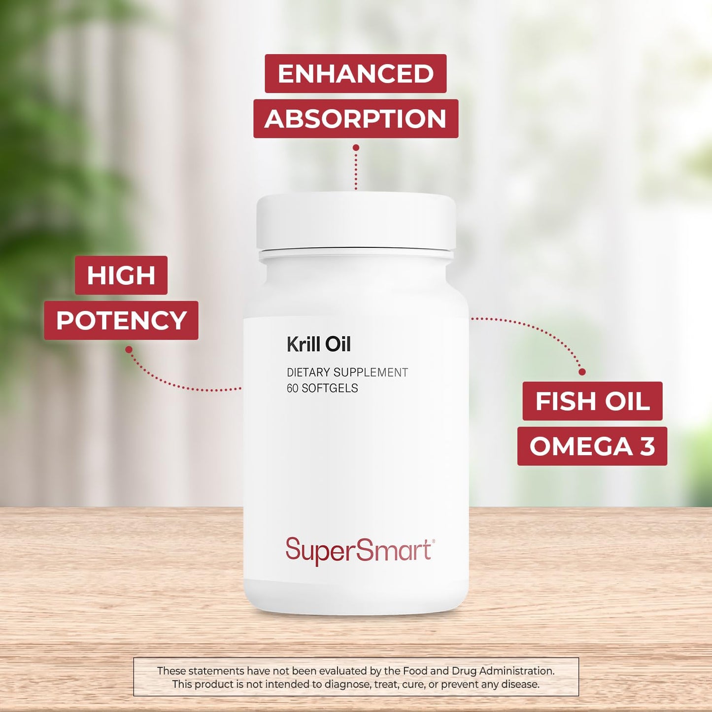 Supersmart Krill Oil Supplement 60 Softgels