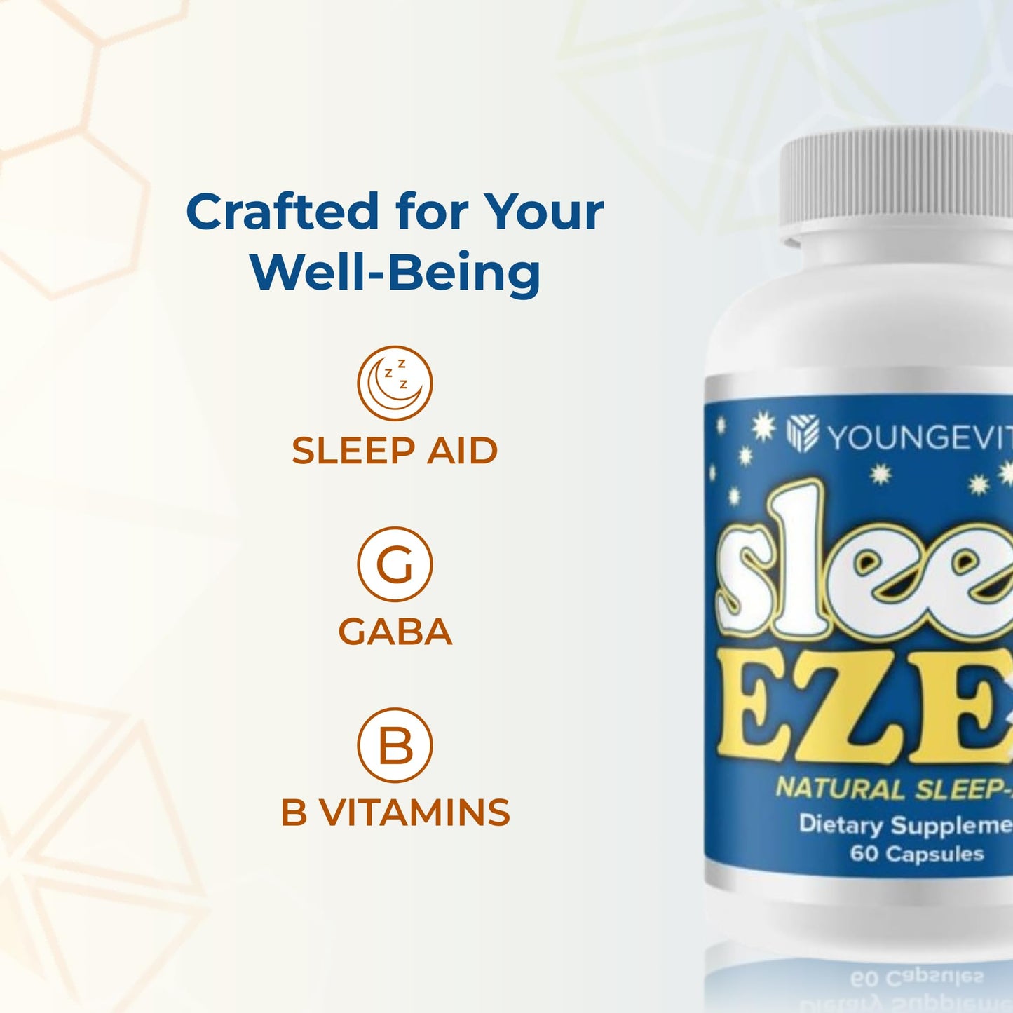 Youngevity Sleep Eze Natural Sleep Support - Valerian Root, Passion Flower, 5-HTP, Melatonin - Non-Habit Forming, 60 Capsules