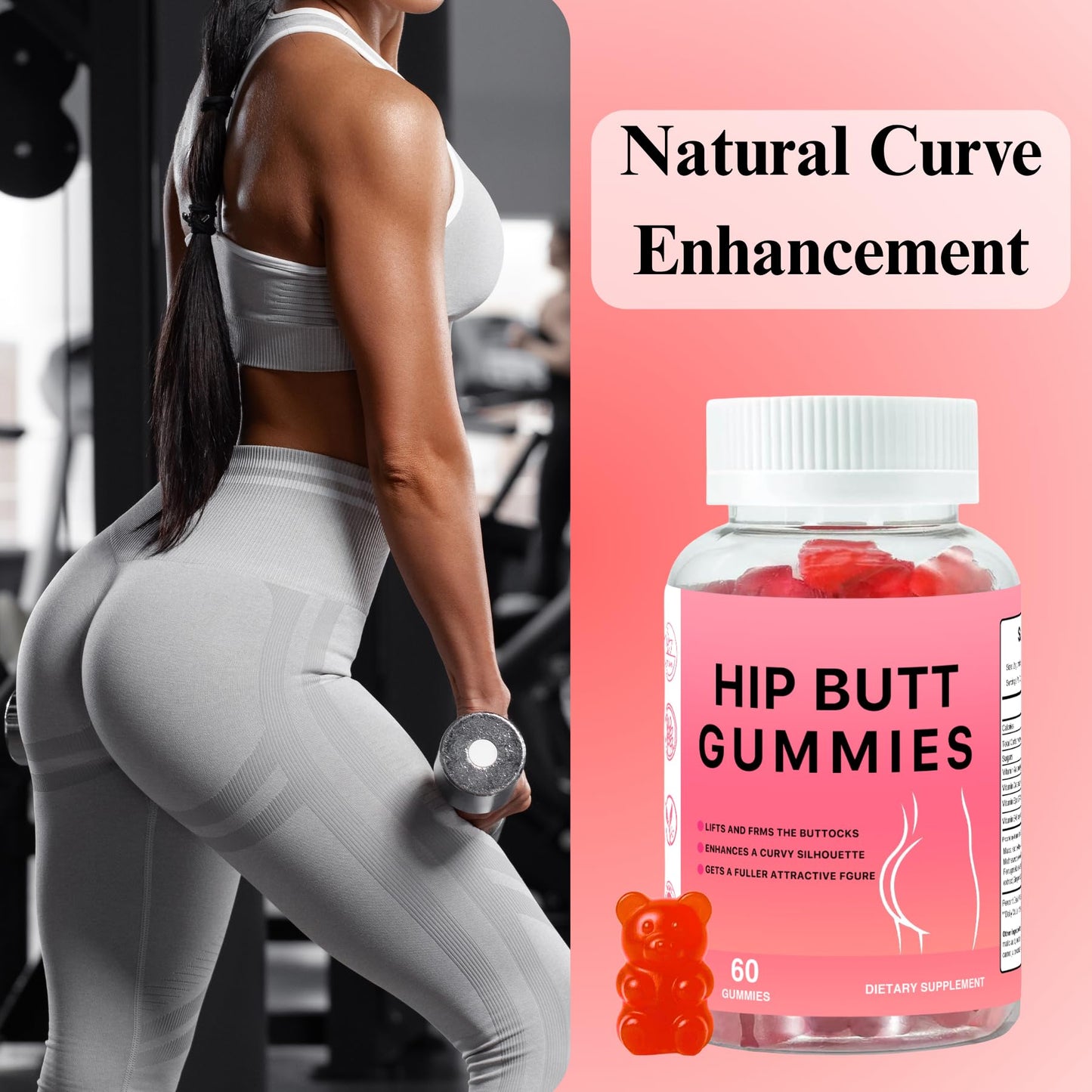 Siyolaherb Hip BBL for Women Gummies, 60 Count