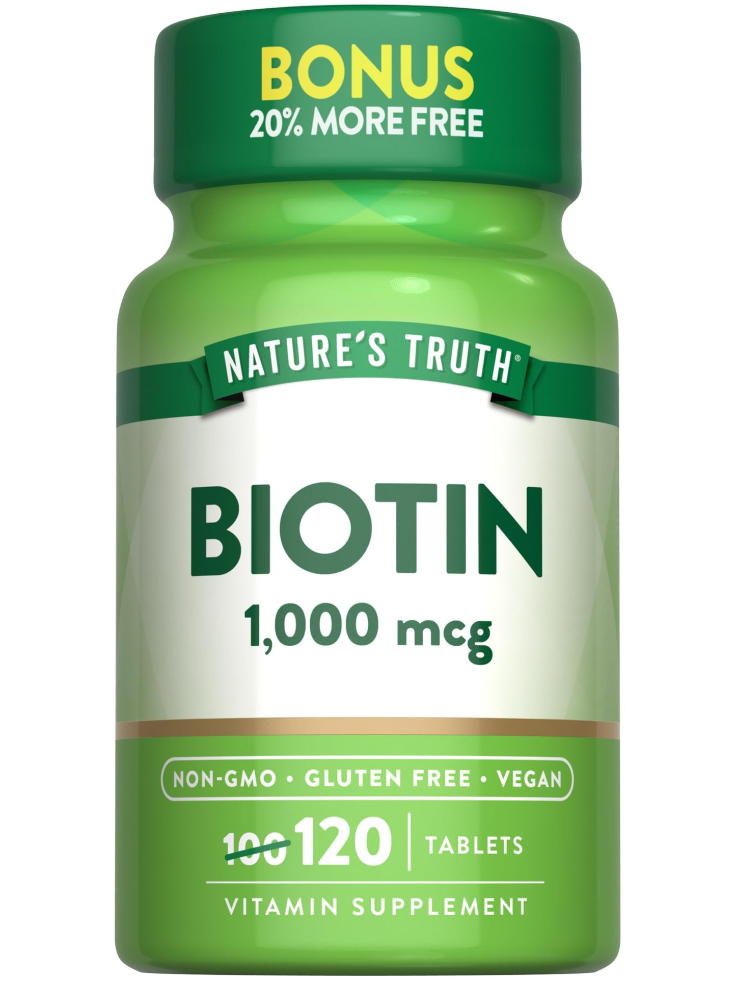 Nature's Truth Biotin 1000mcg, 120 Tablets