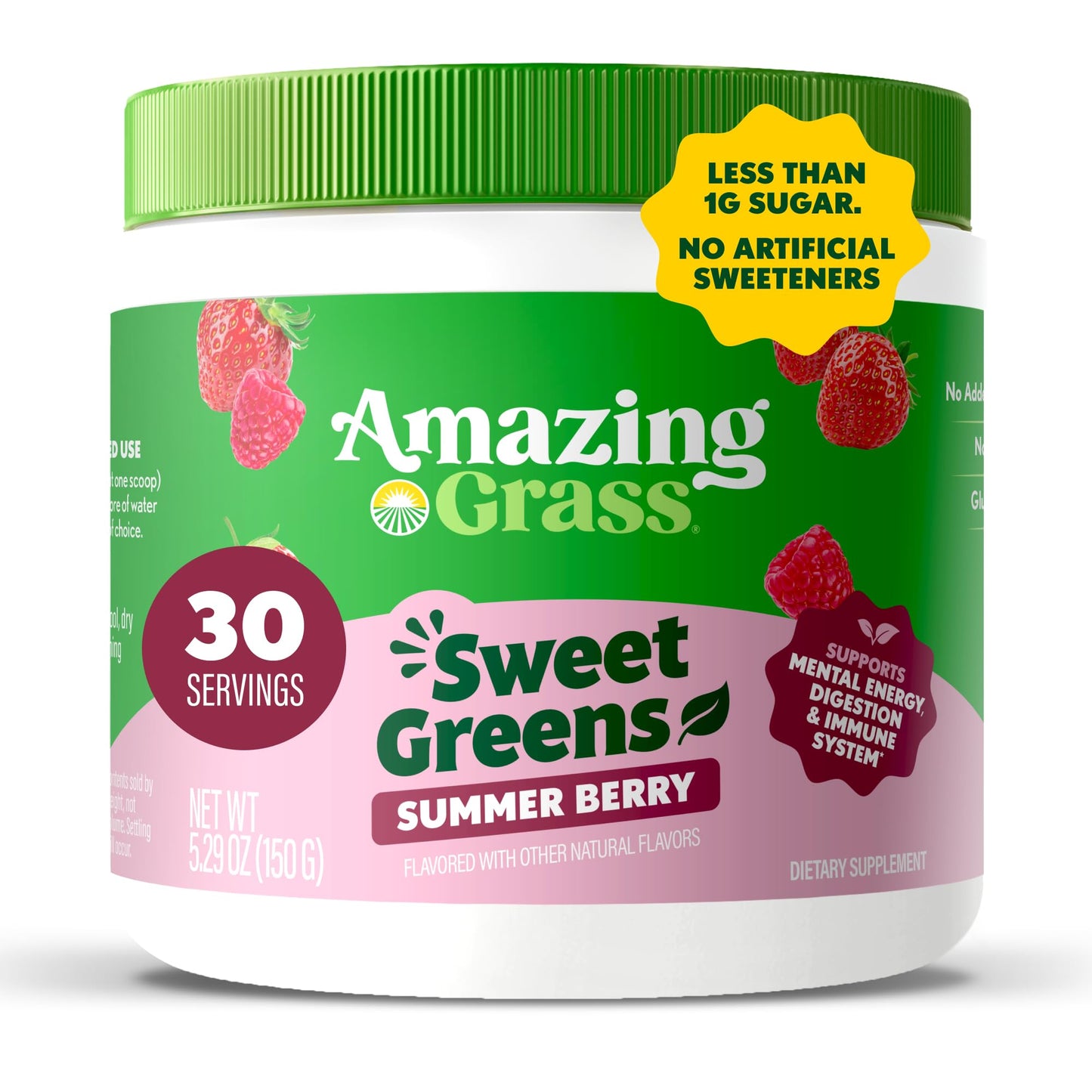 Amazing Grass Sweet Greens and Superfoods Powder Summer Berry, 30 Servings