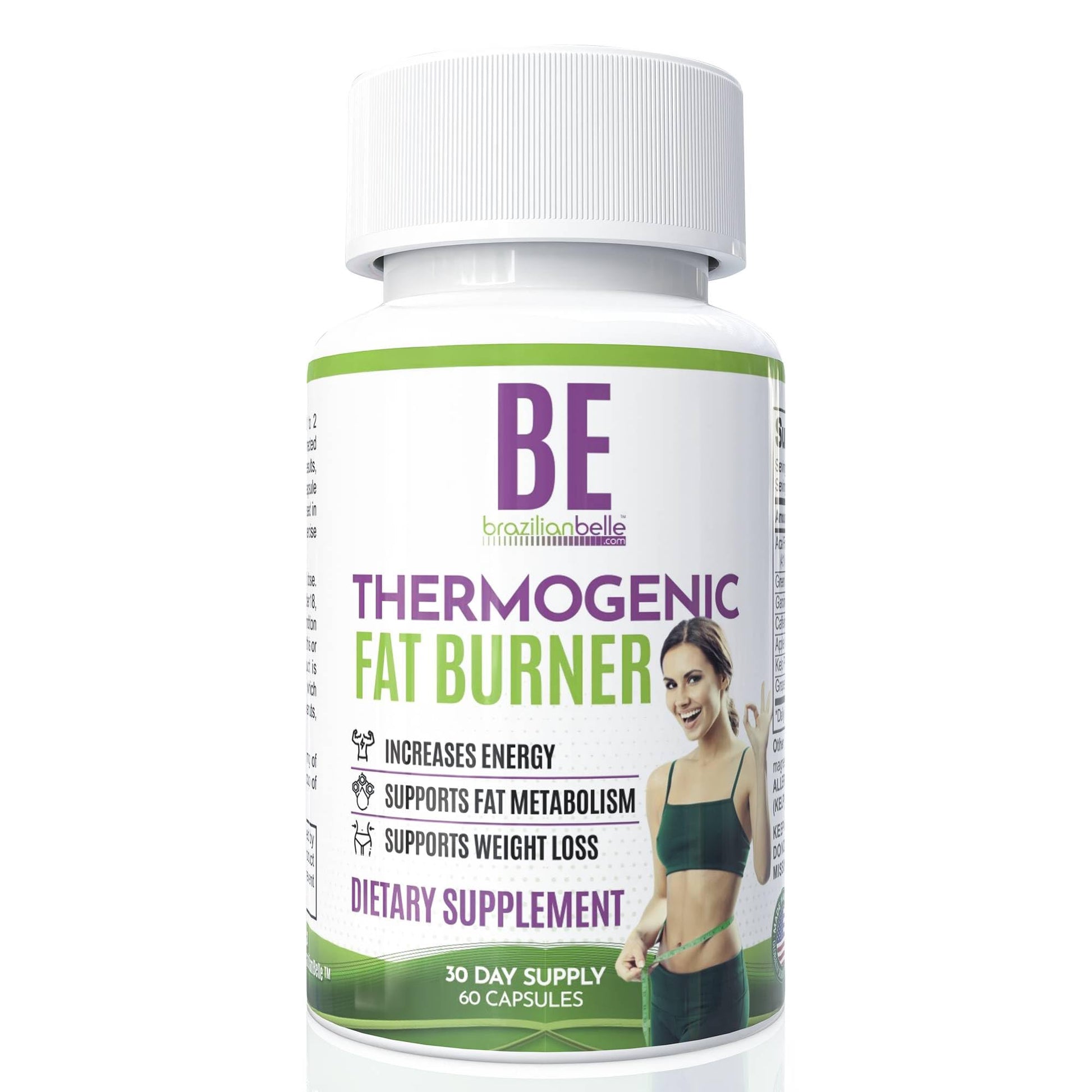Brazilian Belle Thermogenic Fat Burner for Women Advanced Weight Loss Pills with Green Tea, Garcinia Cambogia & Natural Caffeine – Boost Energy, Support Fat Metabolism Capsules 60