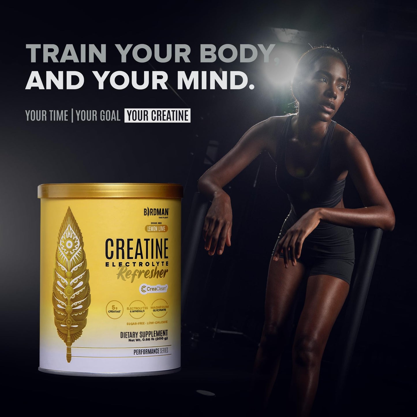 BIRDMAN Creatine Refresher Creatine Monohydrate Powder with Electrolytes, Magnesium Glycinate & Vitamins, 10.5 oz