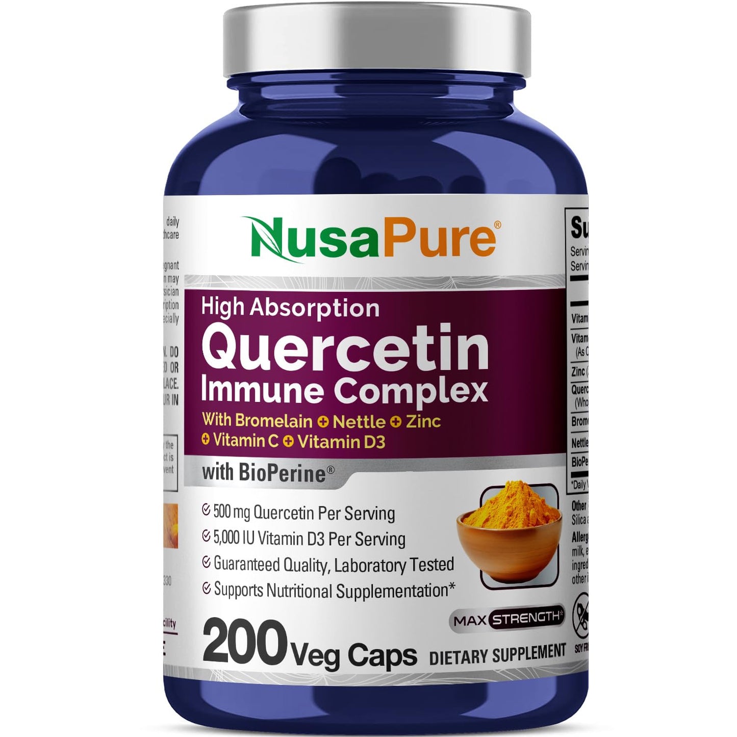 NusaPure Quercetin Complex Capsules, 200 Count