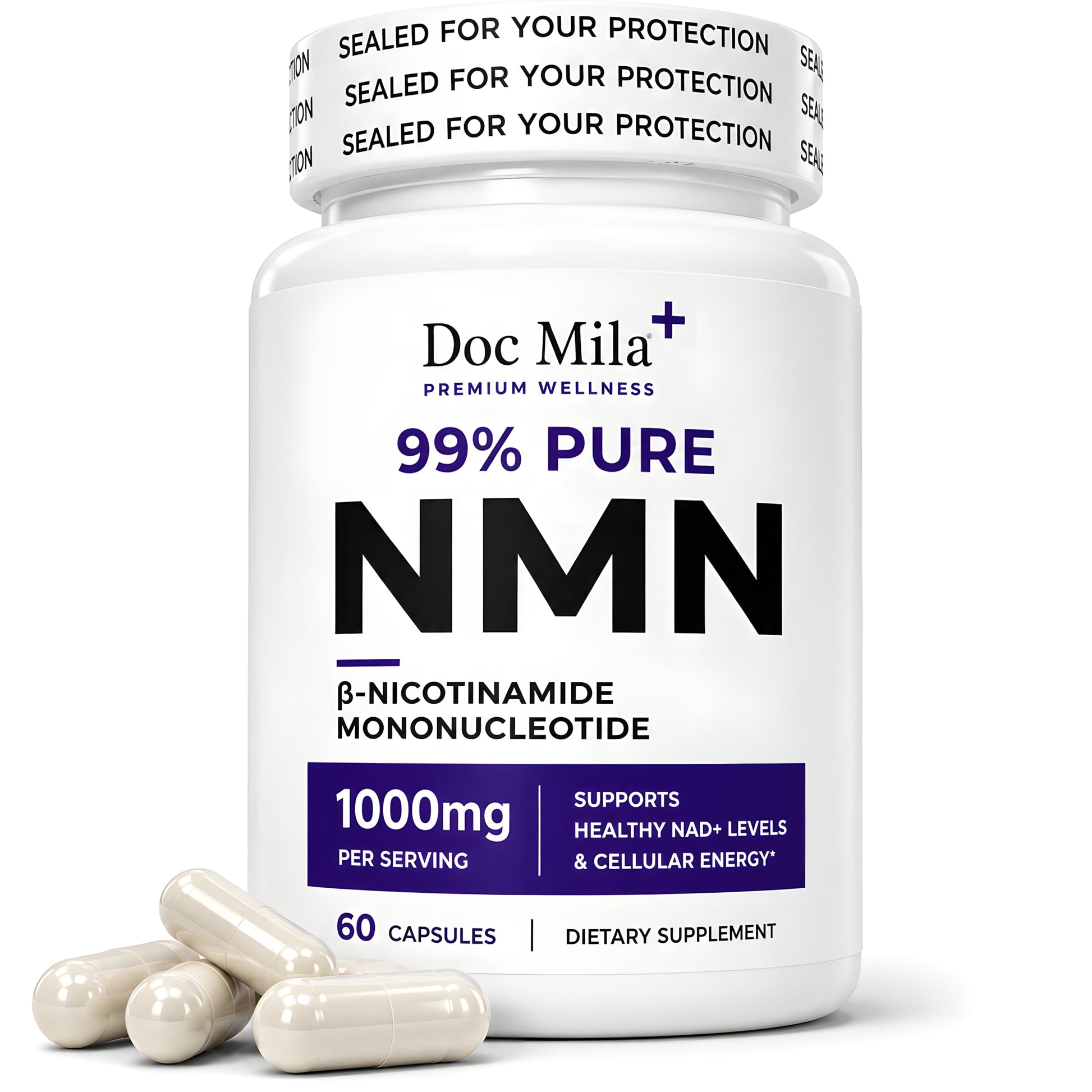 Doc Mila NMN 1000mg Nicotinamide Mononucleotide Capsule, 1 Count