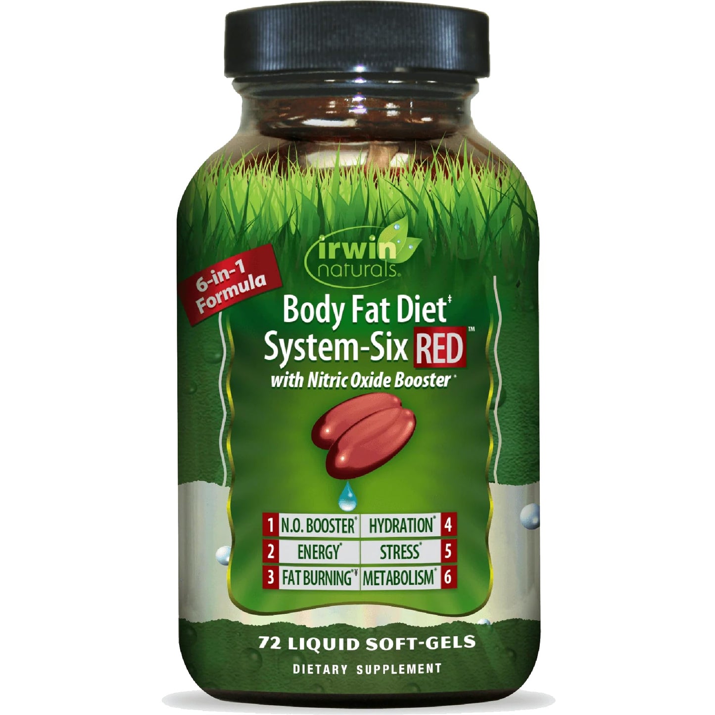 Irwin Naturals Body Fat Diet System-Six RED Soft-Gels, 72 Count