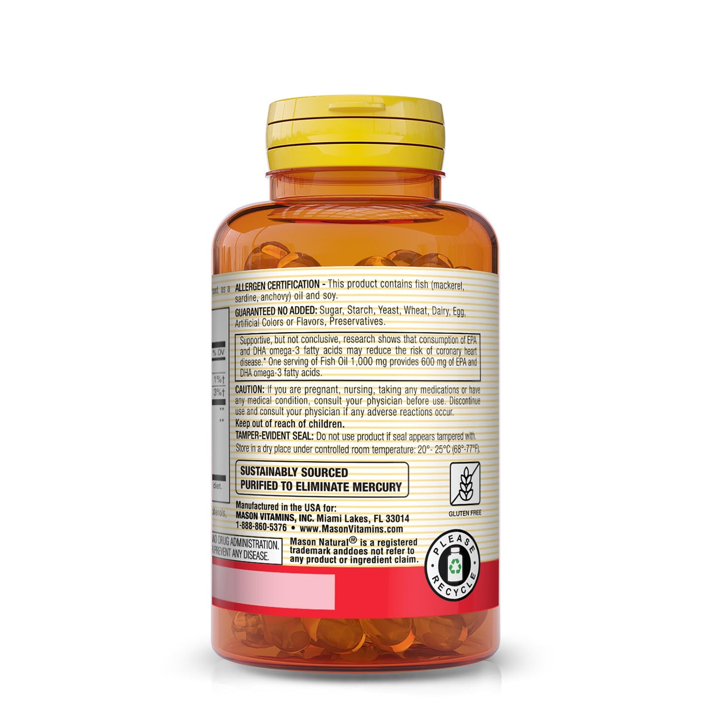 Mason Natural Fish Oil 1000mg Super Omega-3 Softgel, 30 Count