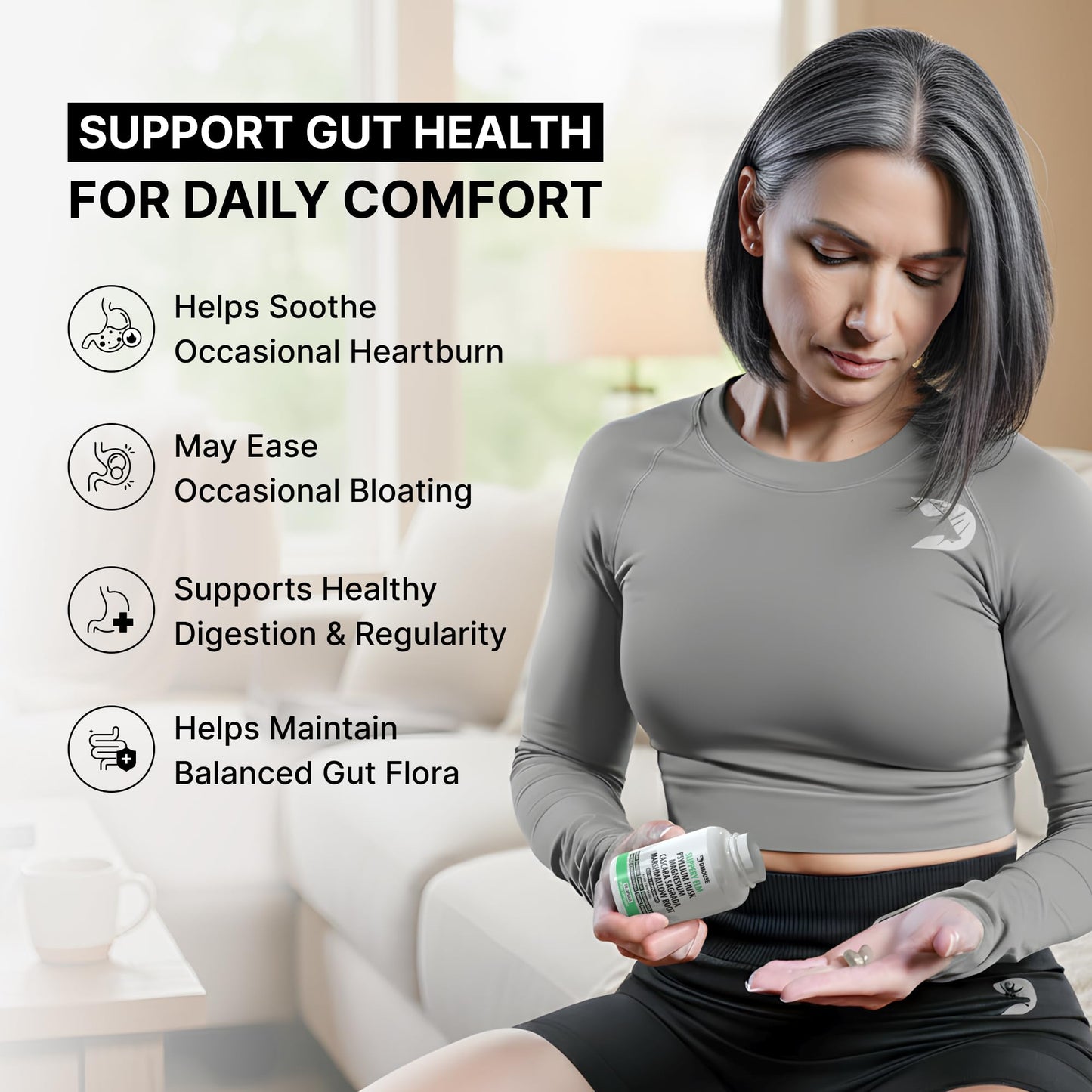 DMoose Fitness Slippery Elm Bark 16 in 1 Digestive Health & Leaky Gut Wellness Complex Capsules, 120 Count
