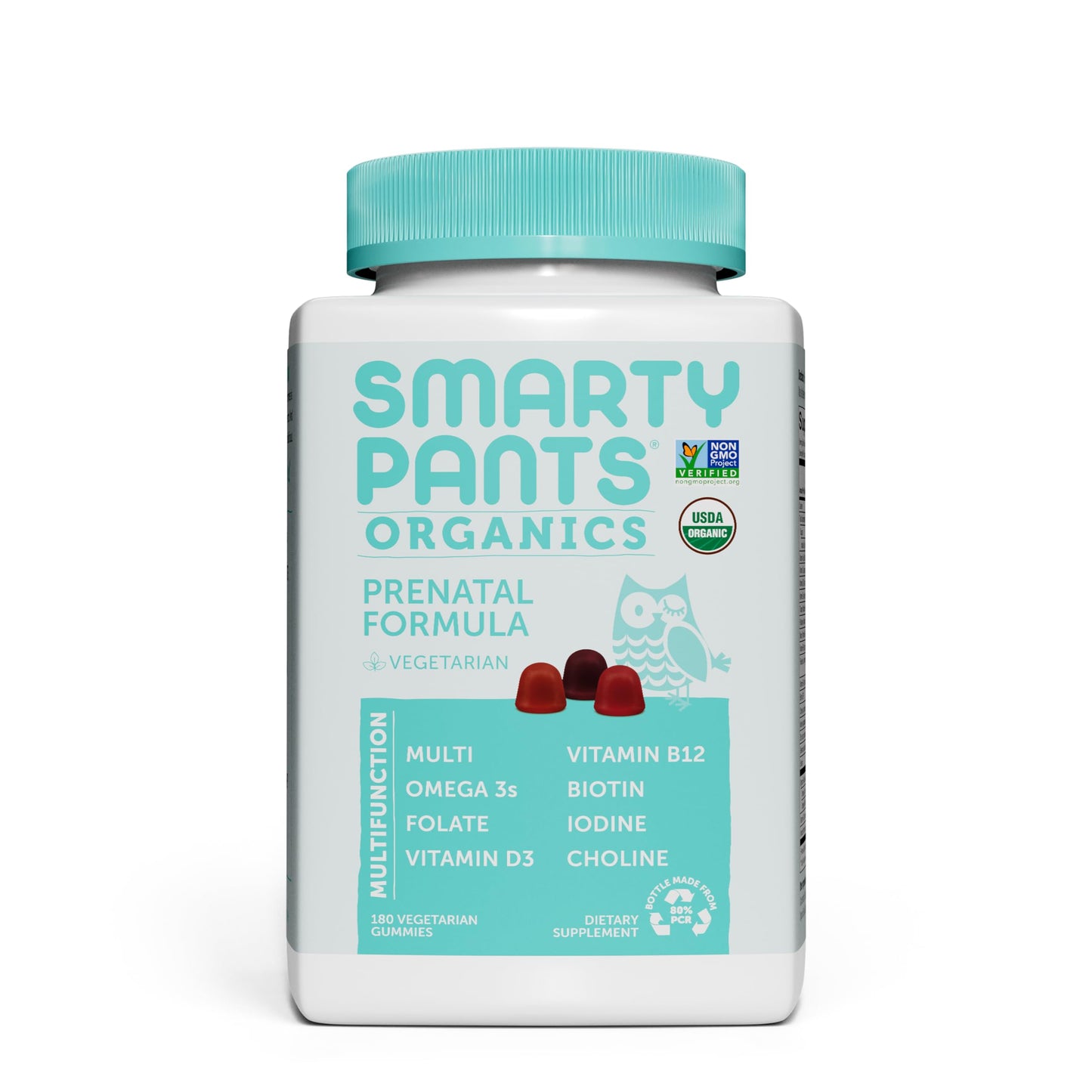 SmartyPants Organic Prenatal Vitamins for Women Multivitamin Gummies 180 Count