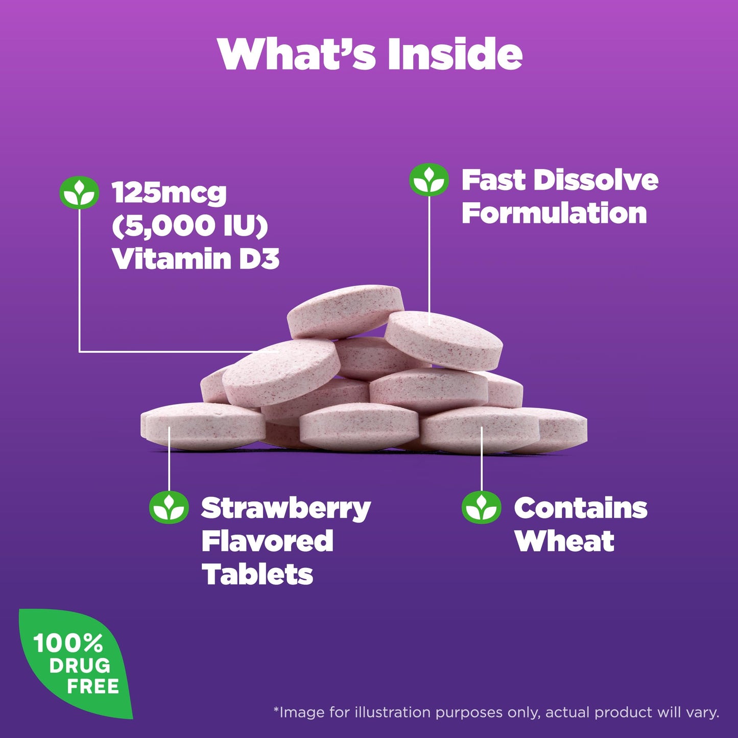 Natrol Vitamin D3 5000 IU Fast Dissolve, Bone & Joint Health, 90 Tablets