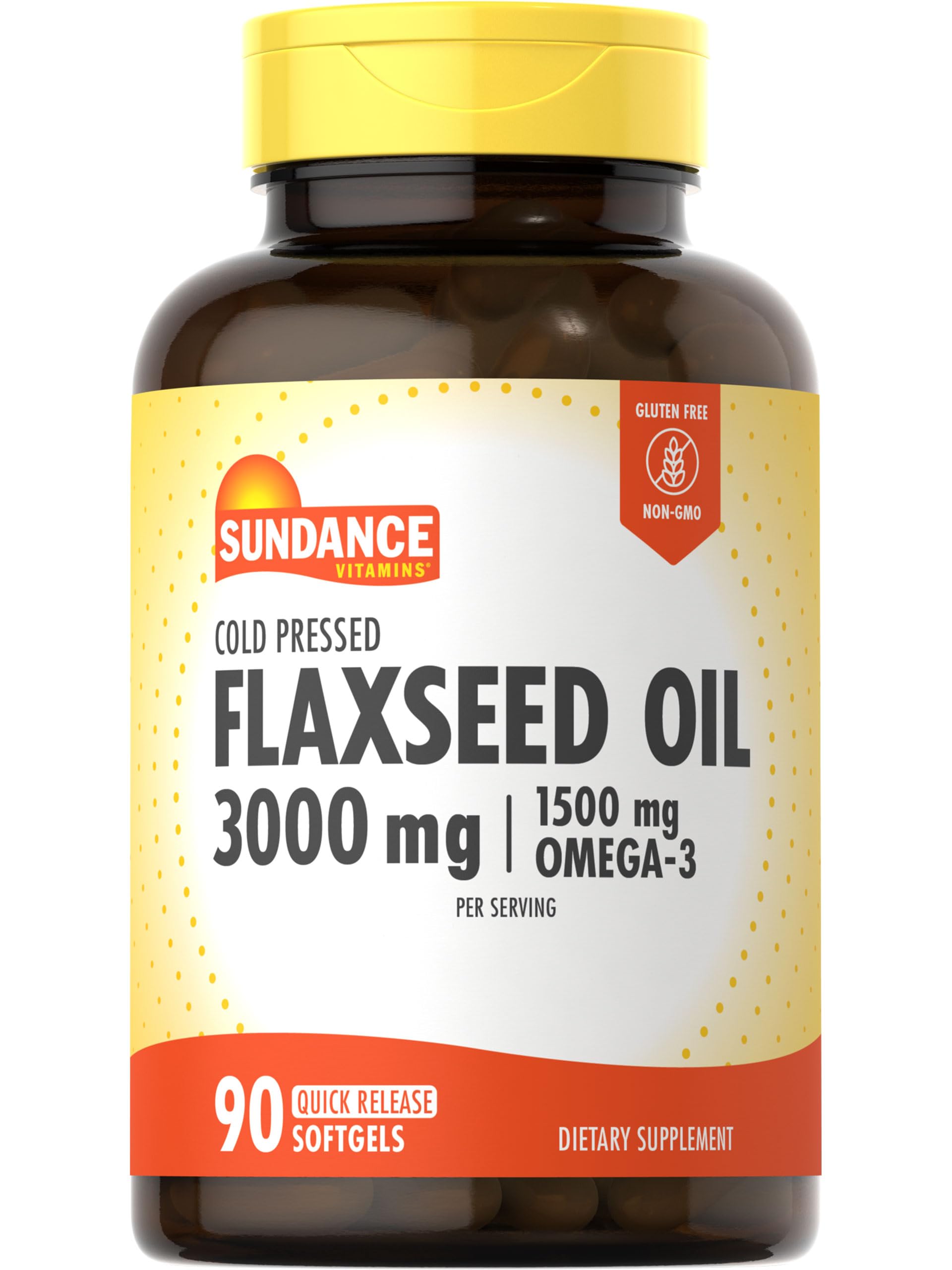 Sundance Flaxseed Oil 3000mg Softgels, 90 Count